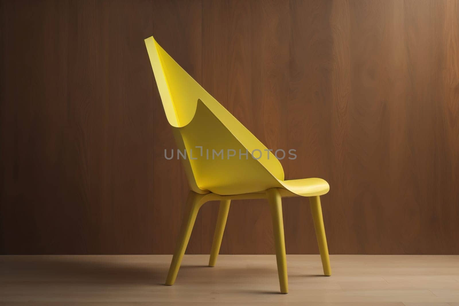 Wooden chair in the room. ai generative