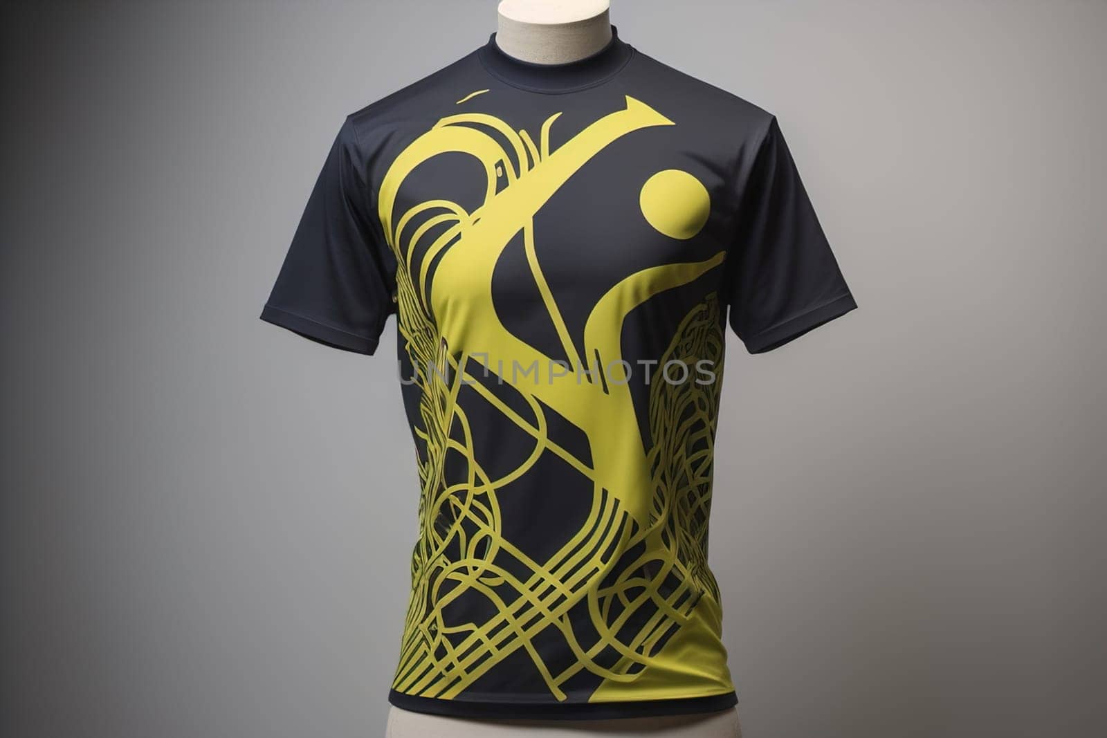 t-shirt on a mannequin, isolated on gray background. ai generative