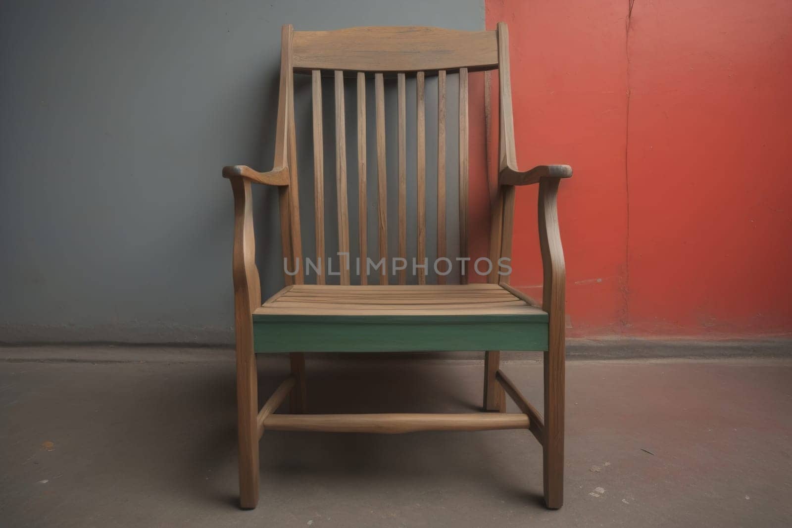 Wooden chair in the room. ai generative