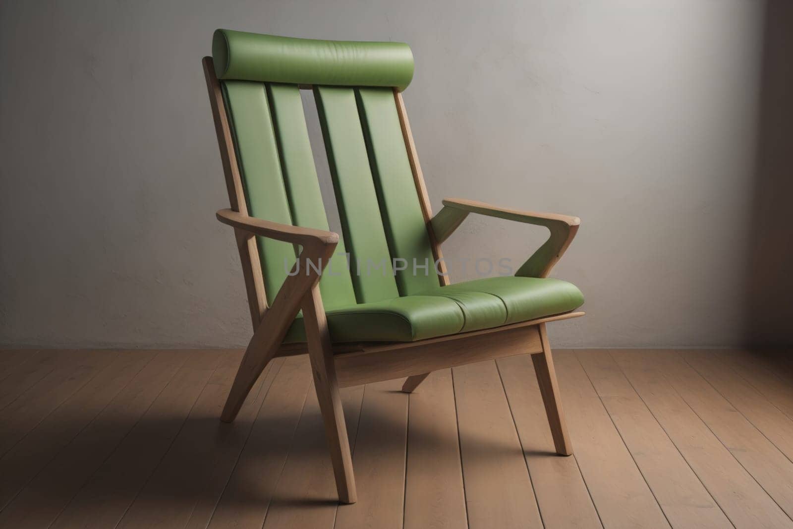 Wooden chair in the room. ai generative