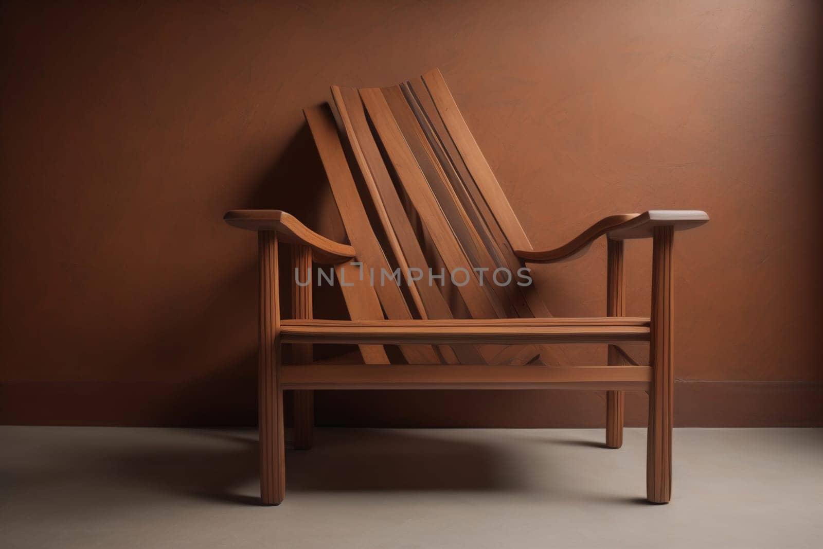 Wooden chair in the room. ai generative