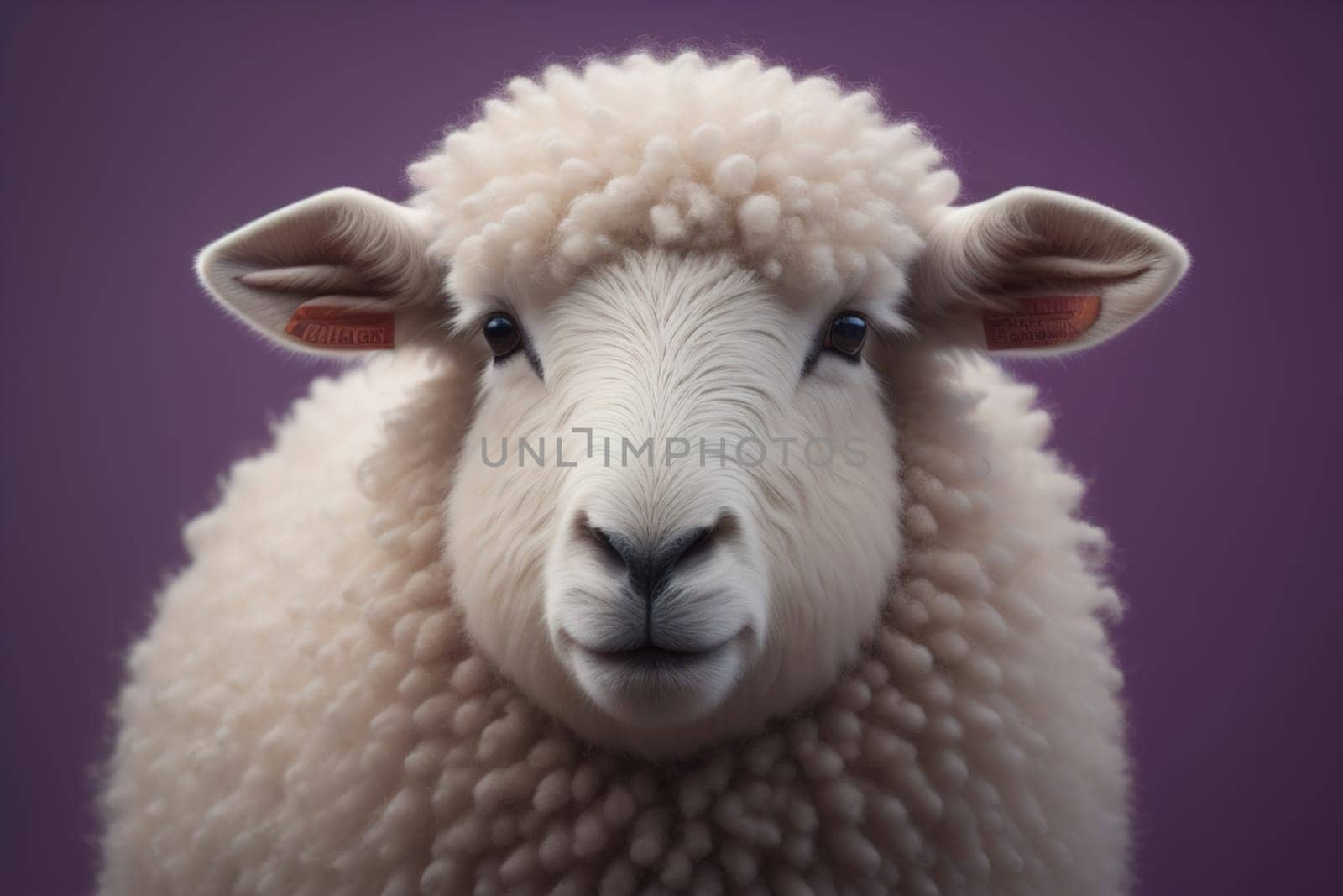 Sheep on a solid color background. Photo in old color image style. ai generative