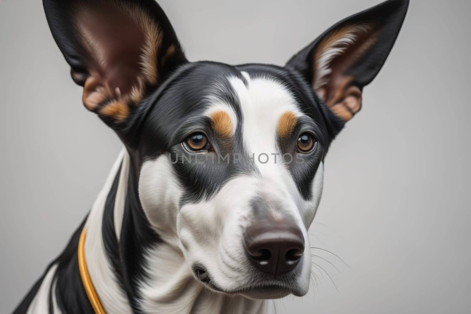 White labrador retriever dog portrait on a solid color background. Studio shot. generative ai