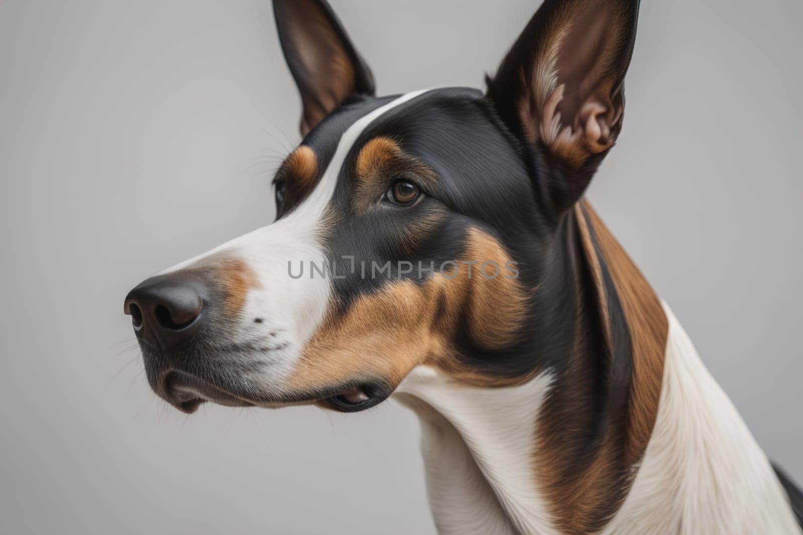 White labrador retriever dog portrait on a solid color background. Studio shot. generative ai