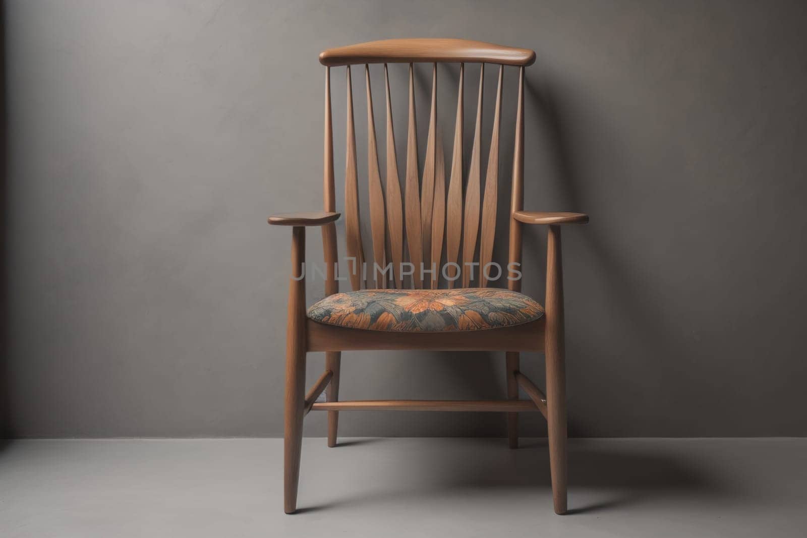Wooden chair in the room. ai generative