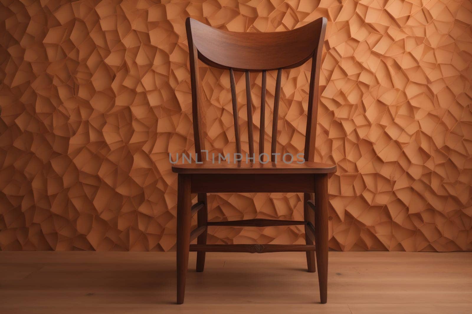 Wooden chair in the room. ai generative