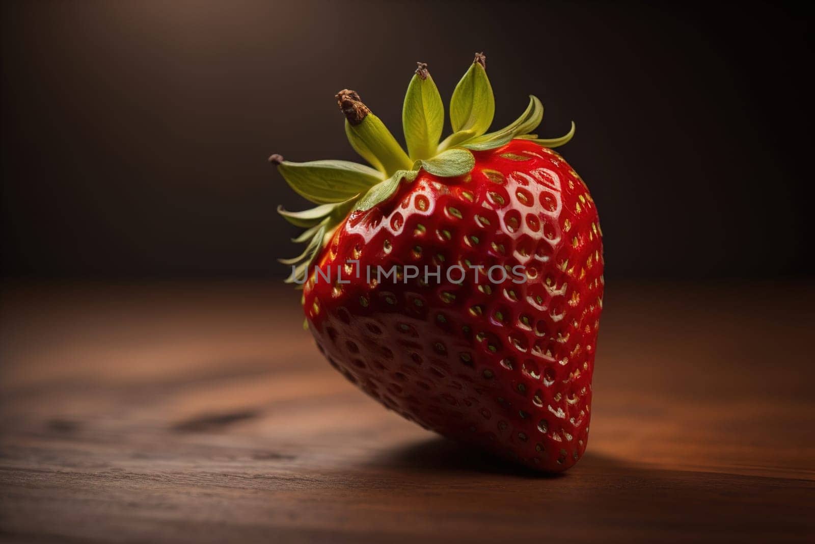 Fresh strawberries on a solid color background. generative ai