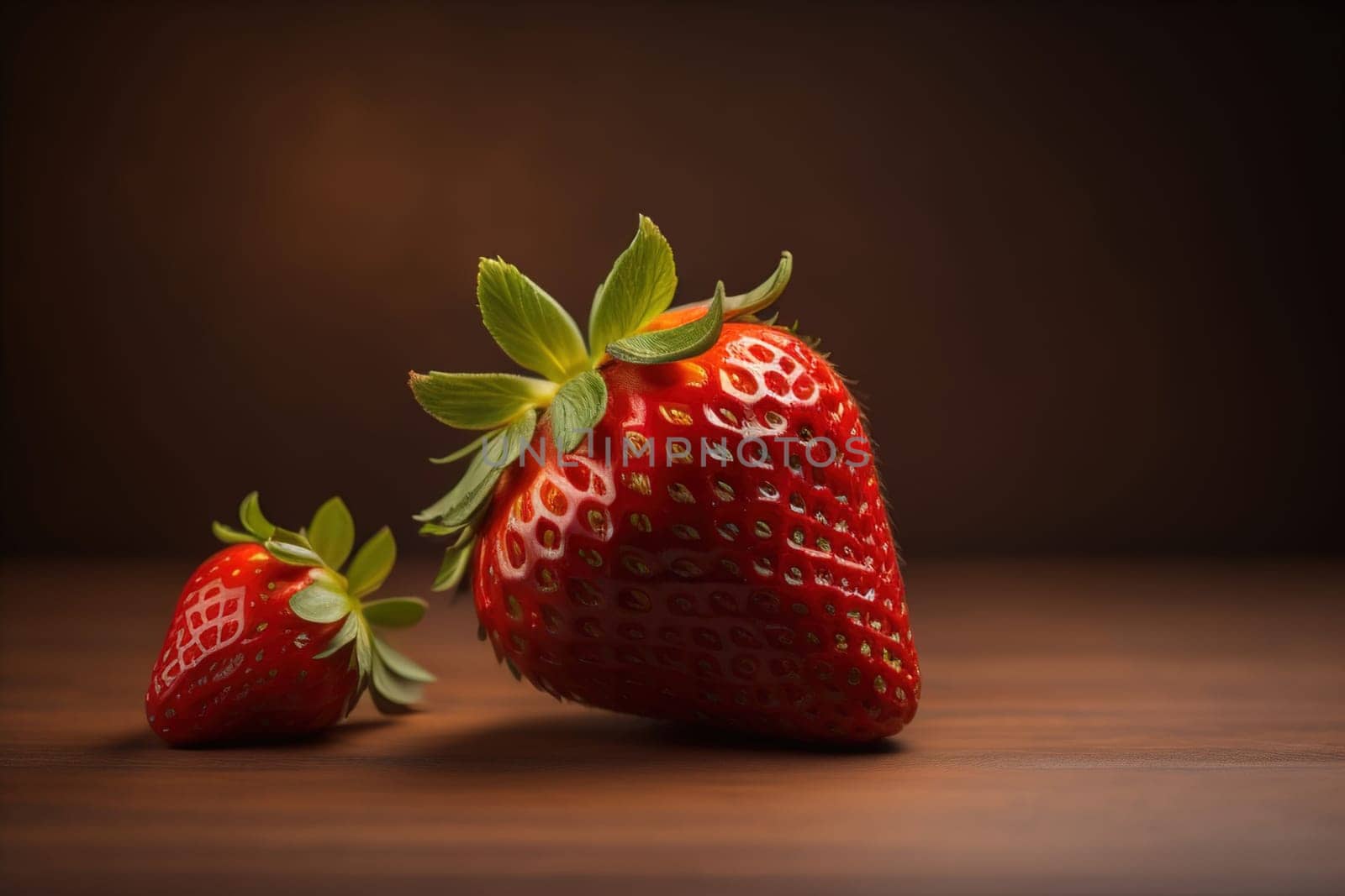 Fresh strawberries on a solid color background. generative ai