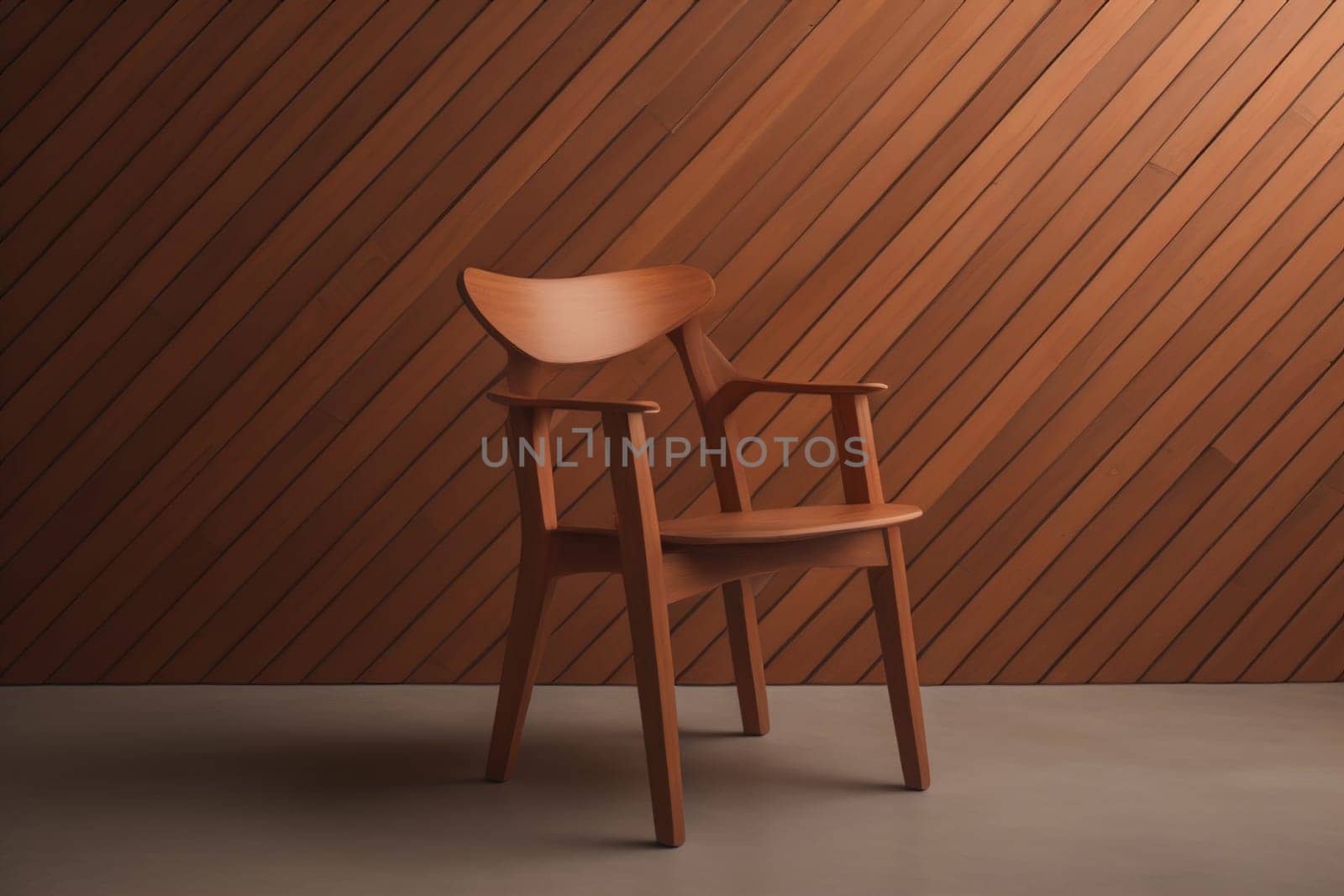 Wooden chair in the room. ai generative
