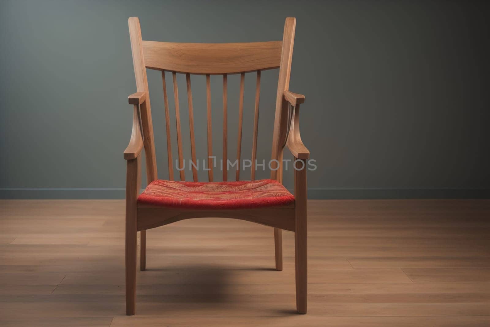 Wooden chair in the room. ai generative
