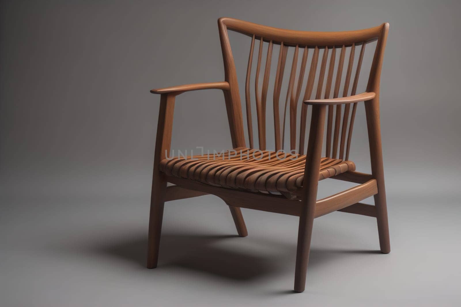 Wooden chair in the room. ai generative