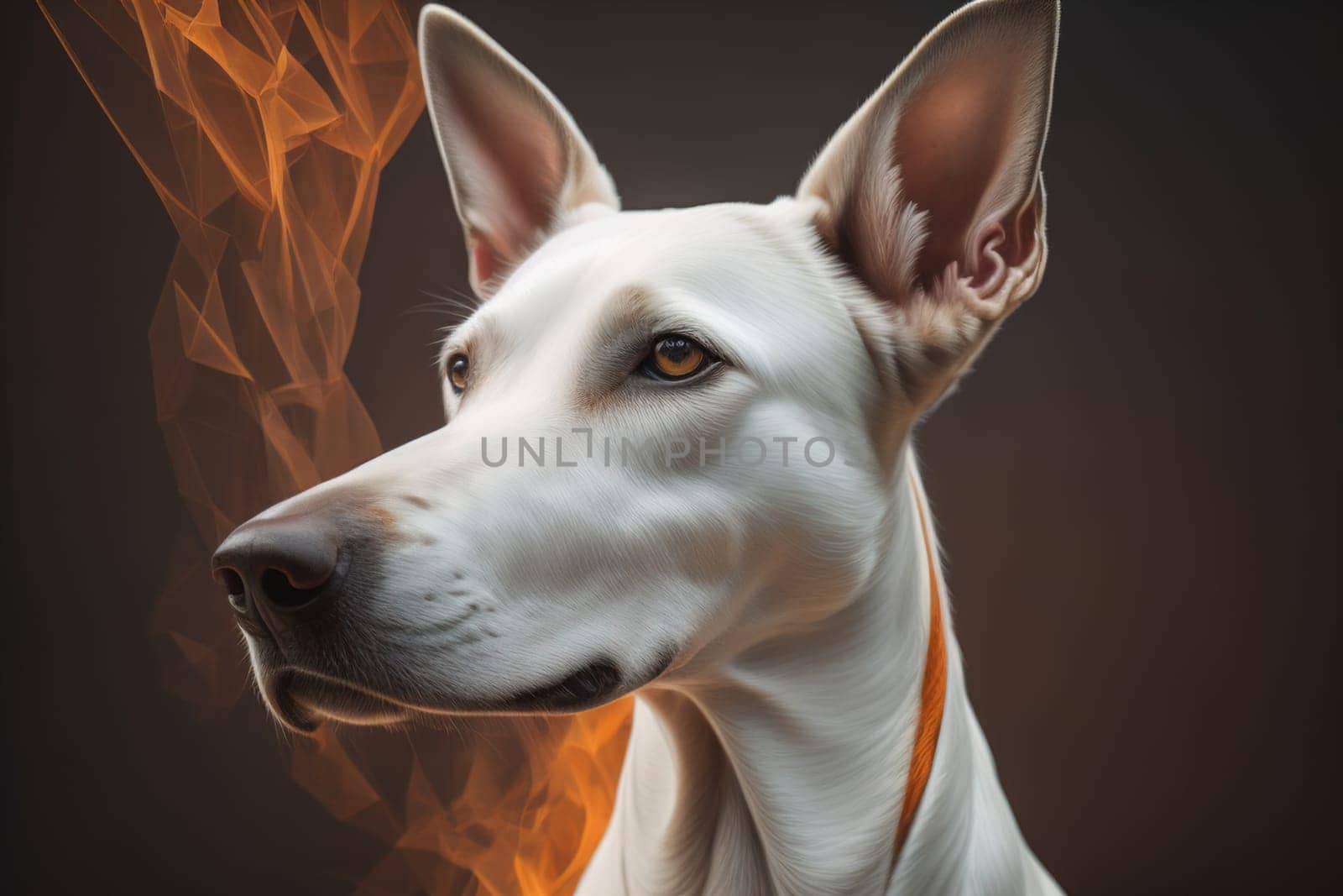 White labrador retriever dog portrait on a solid color background. Studio shot. generative ai