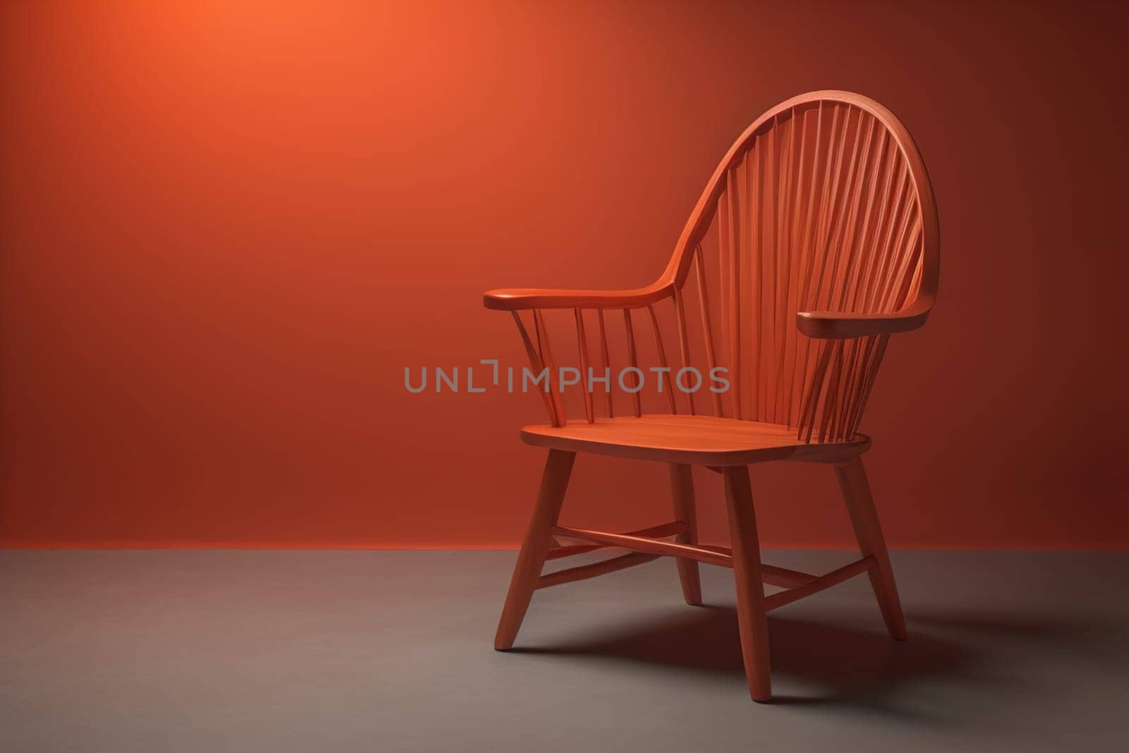 Wooden chair in the room. ai generative