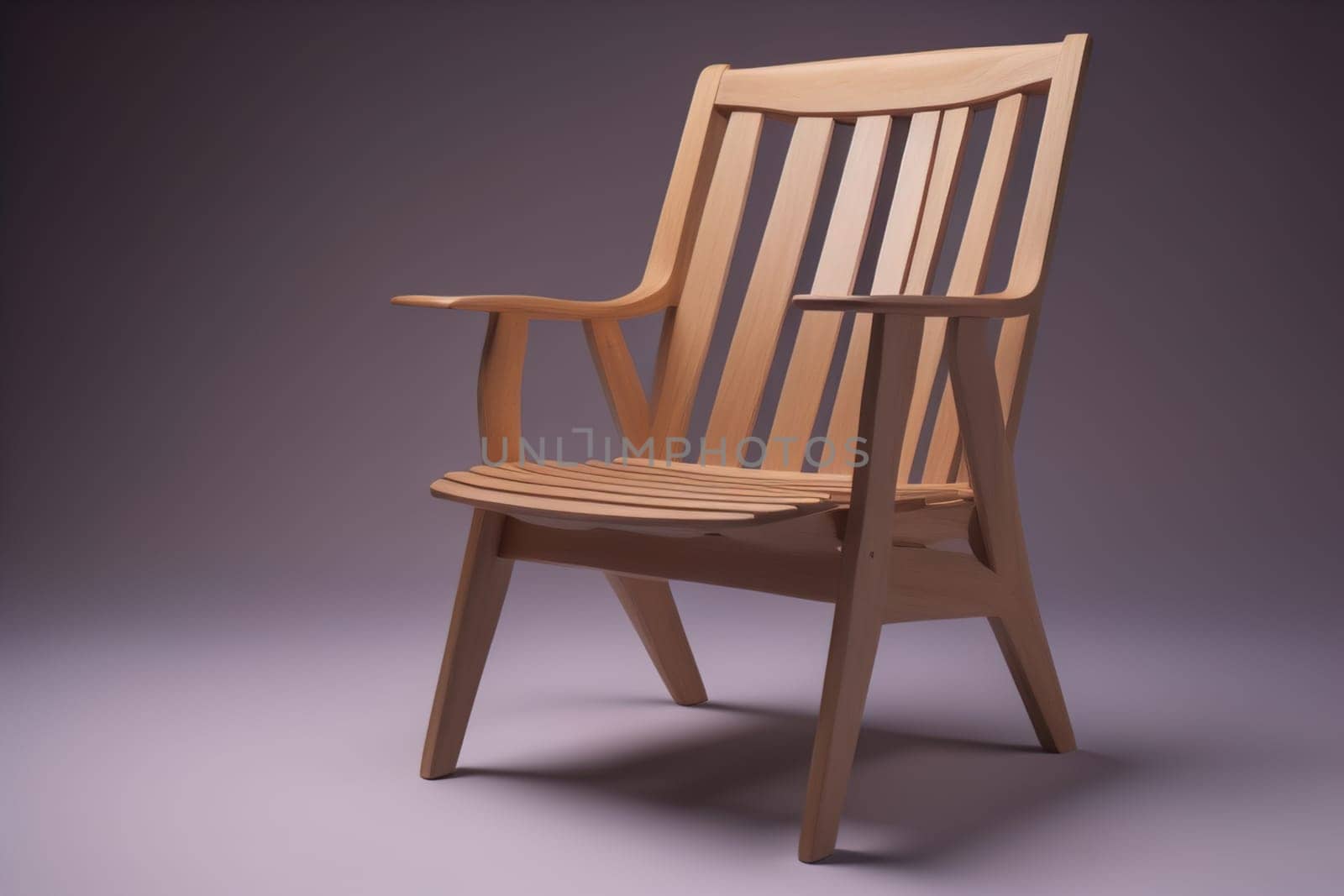 Wooden chair in the room. ai generative
