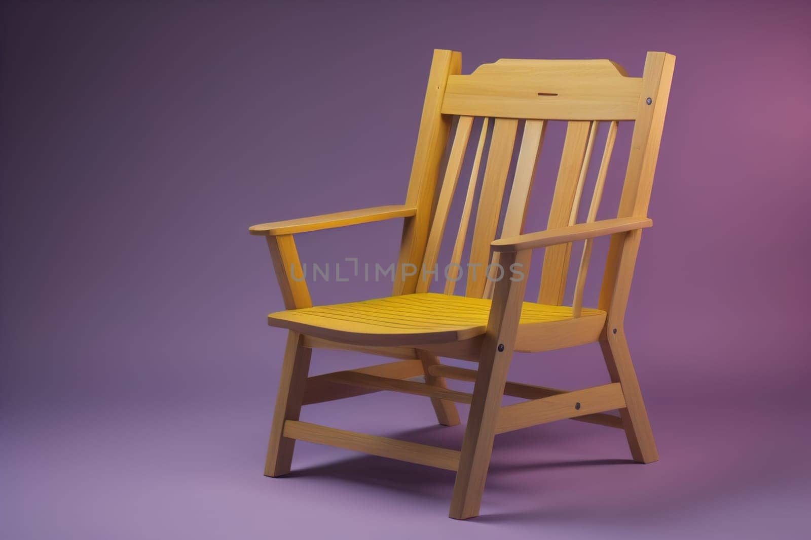 Wooden chair in the room. ai generative