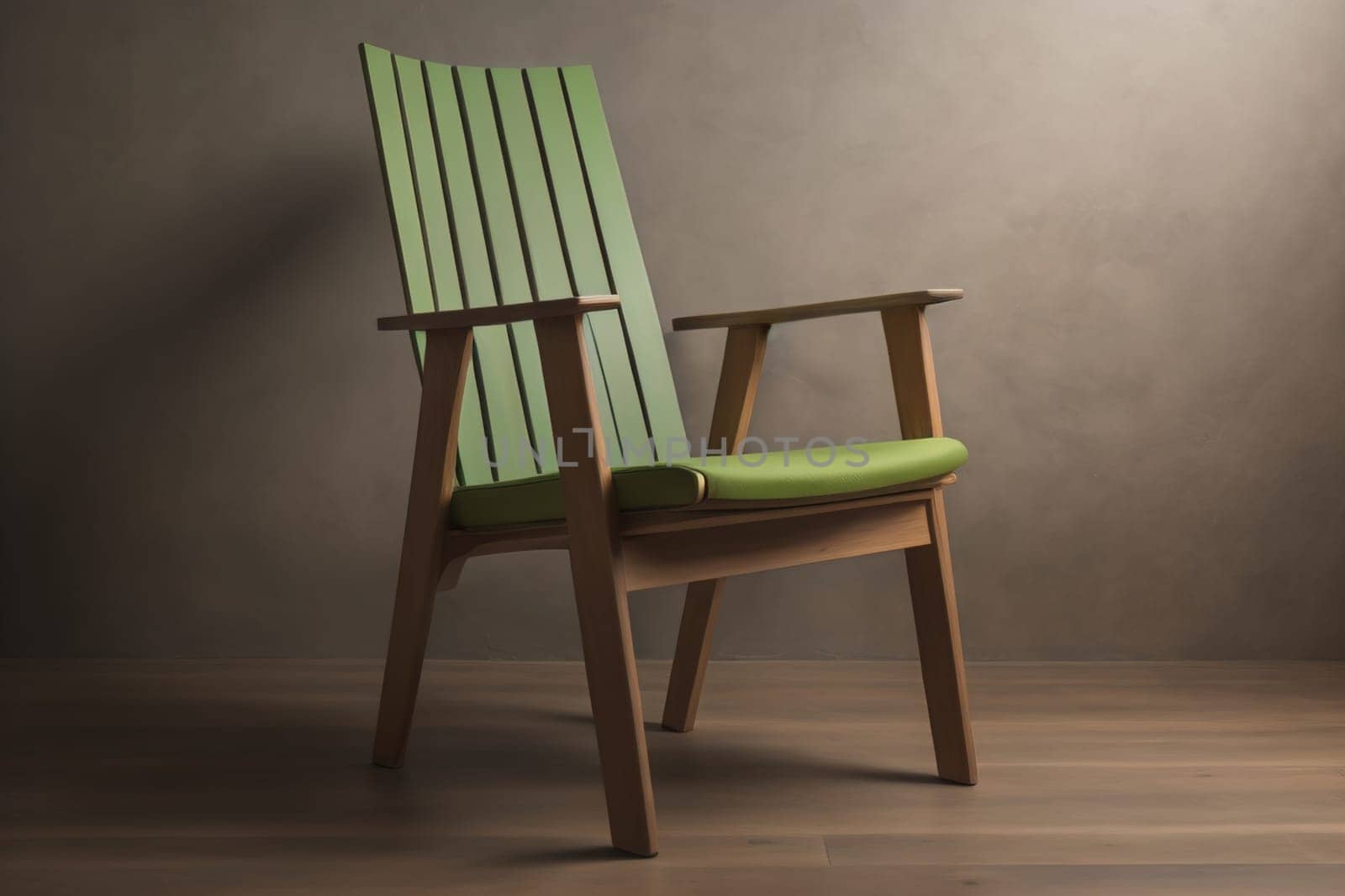 Wooden chair in the room. ai generative