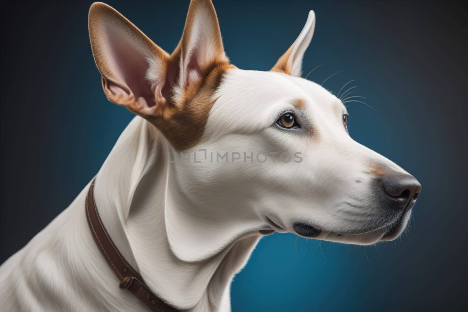 White labrador retriever dog portrait on a solid color background. Studio shot. generative ai