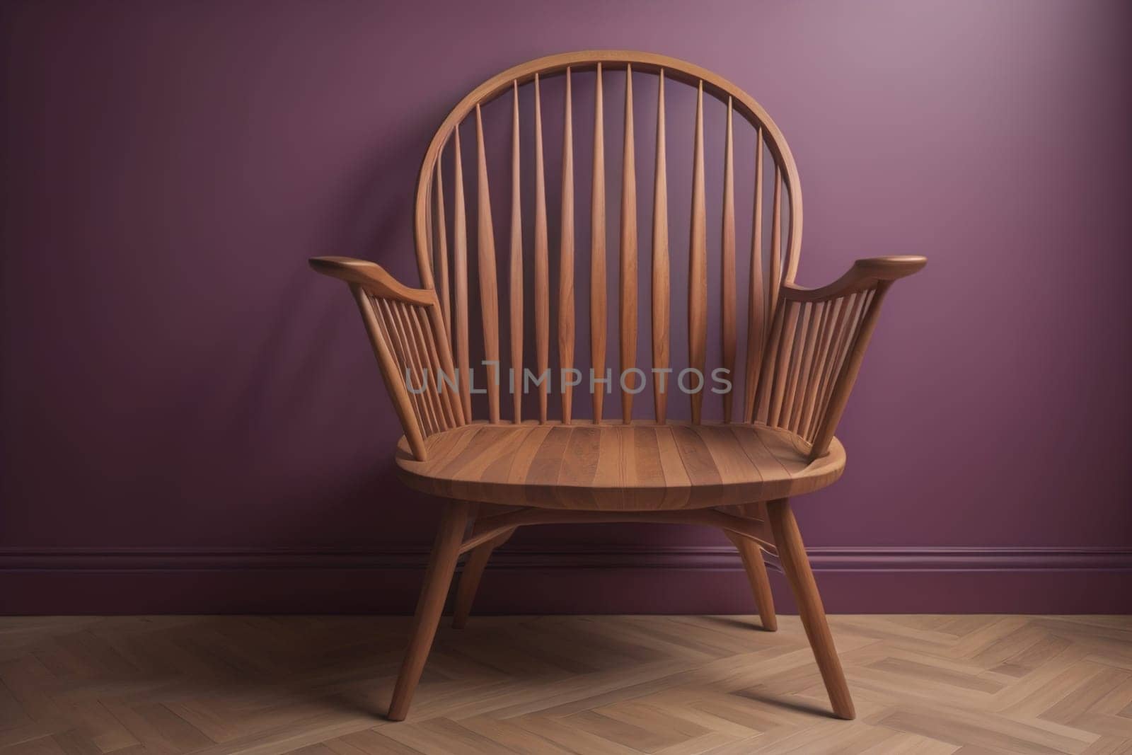 Wooden chair in the room. ai generative