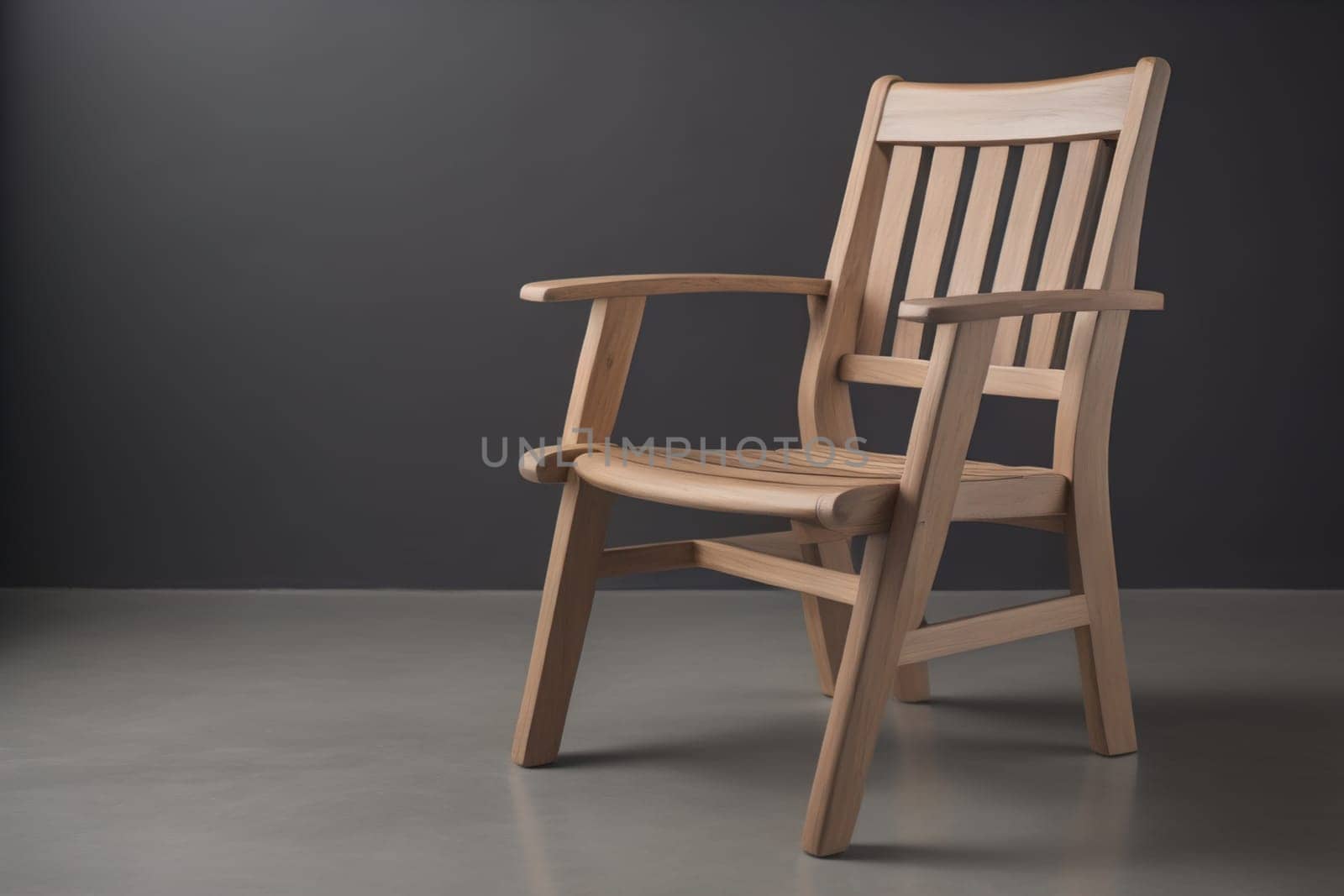 Wooden chair in the room. ai generative