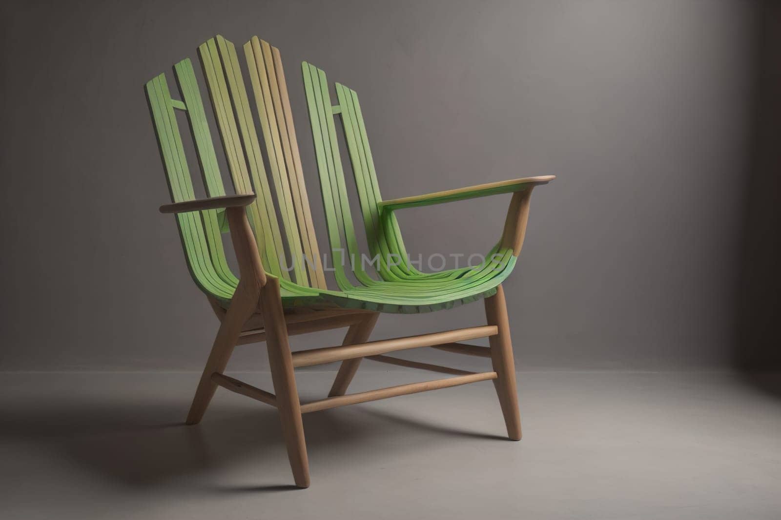 Wooden chair in the room. ai generative