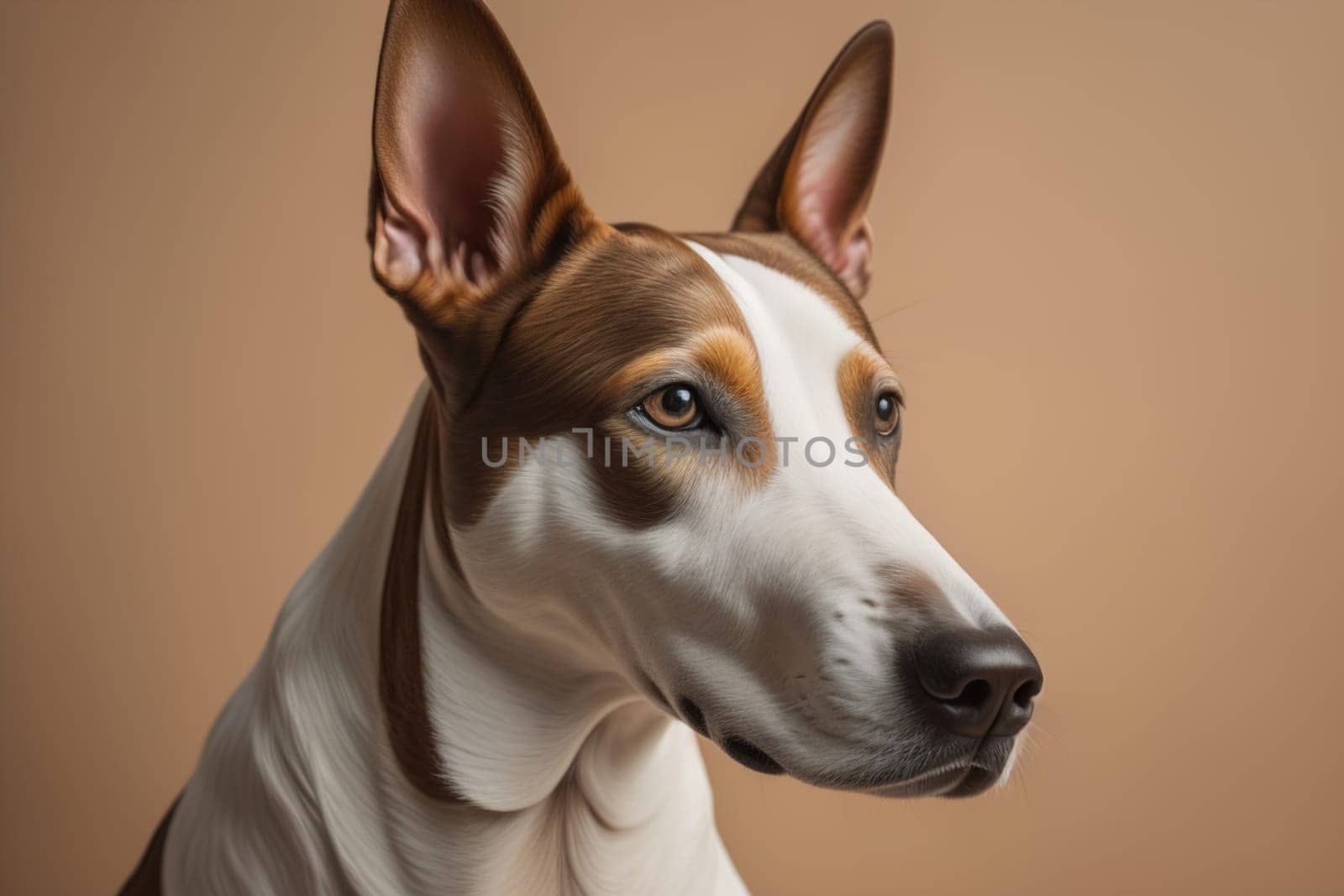 White labrador retriever dog portrait on a solid color background. Studio shot. generative ai