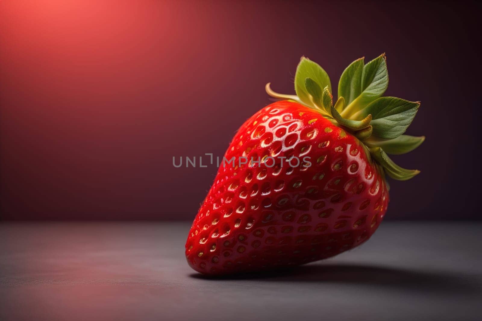 Fresh strawberries on a solid color background. generative ai