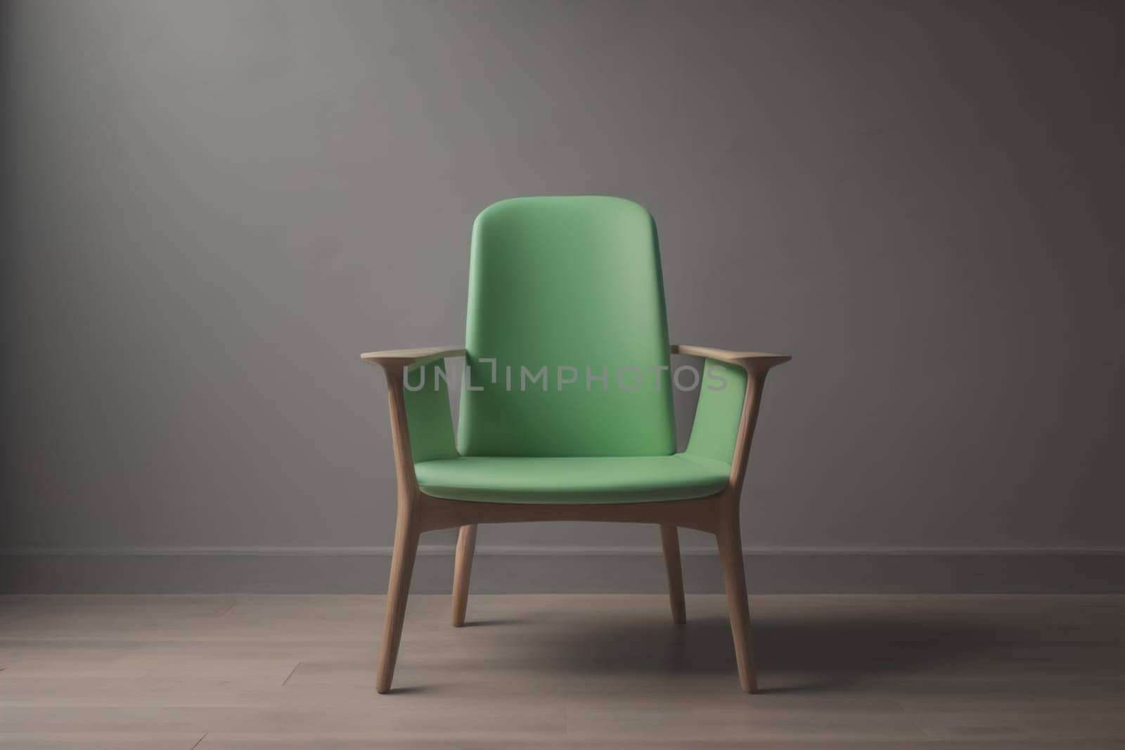 Wooden chair in the room. ai generative