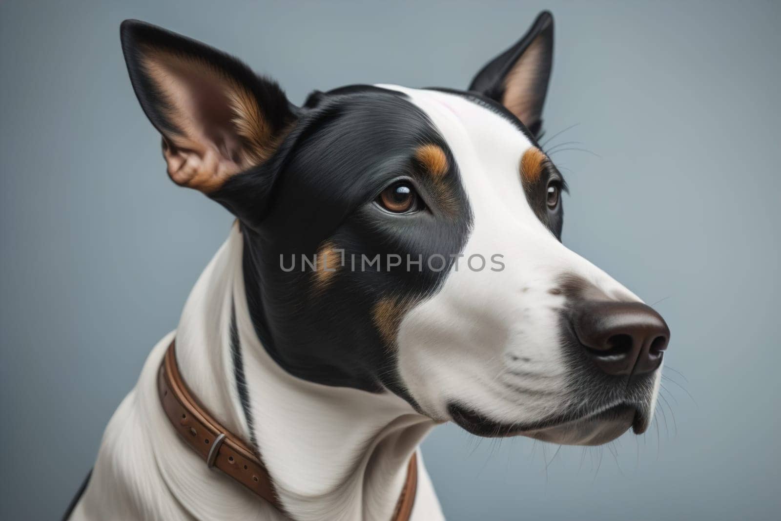 White labrador retriever dog portrait on a solid color background. Studio shot. generative ai