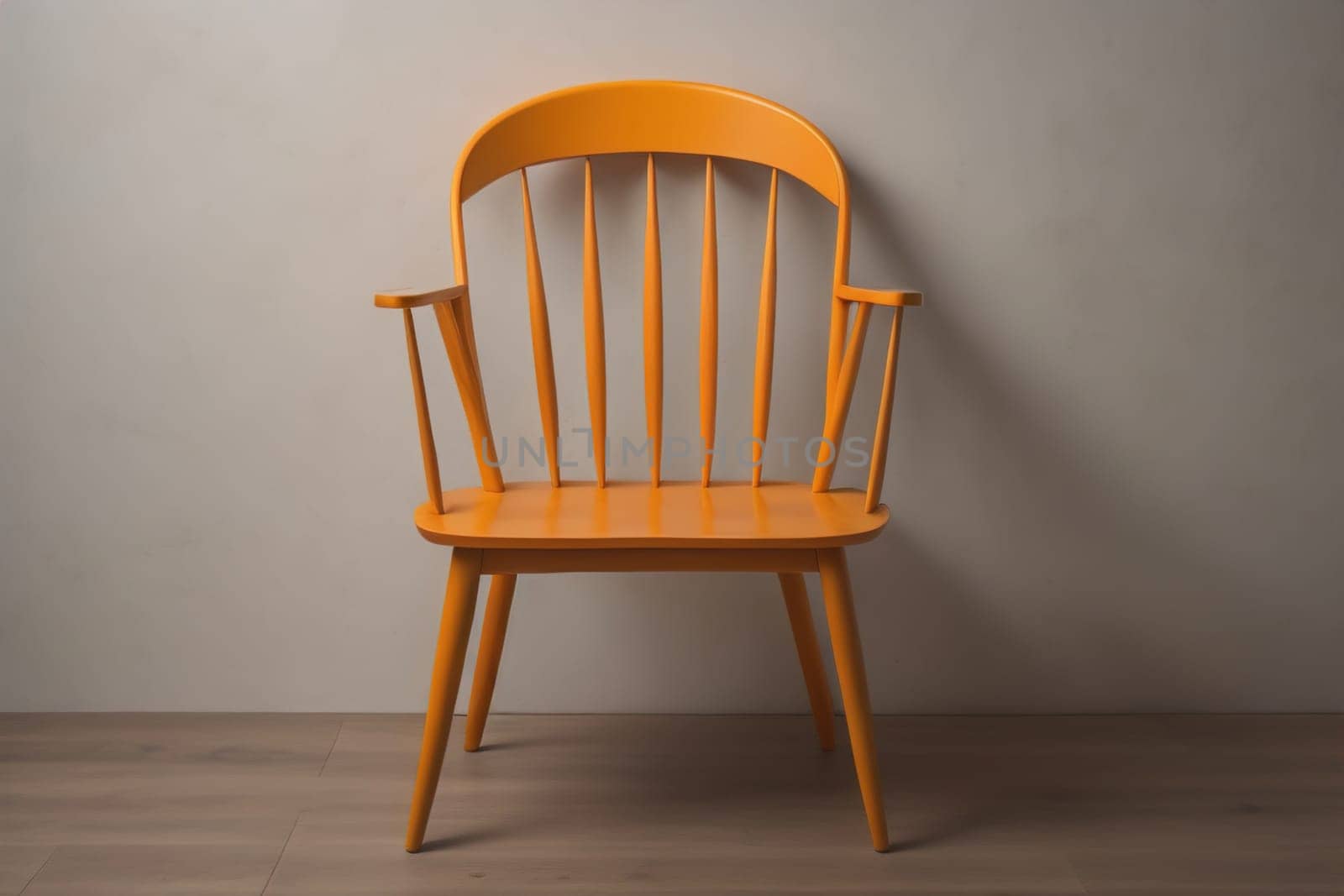 Wooden chair in the room. ai generative