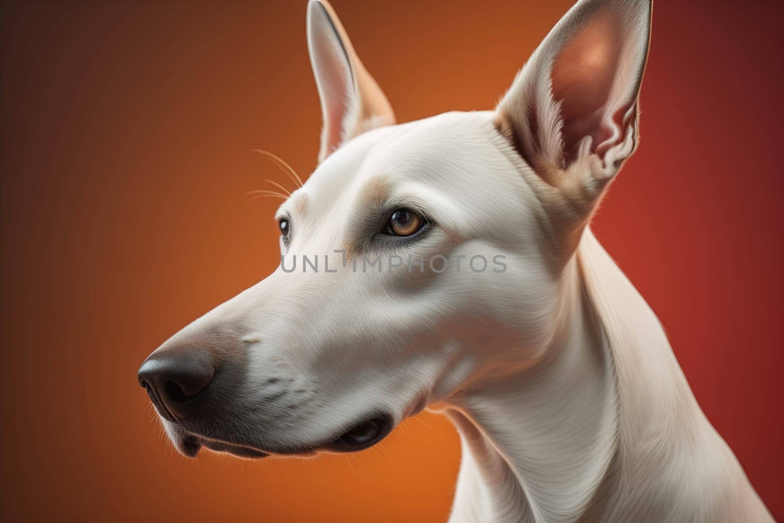 White labrador retriever dog portrait on a solid color background. Studio shot. generative ai
