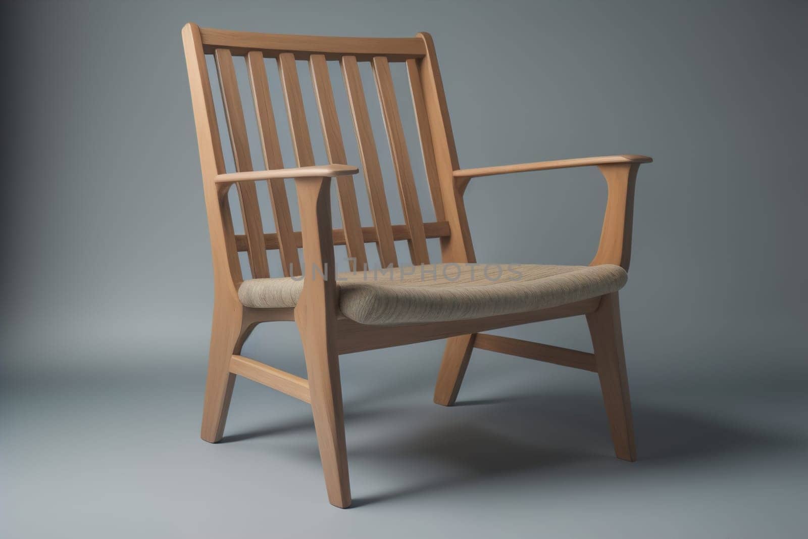 Wooden chair in the room. ai generative