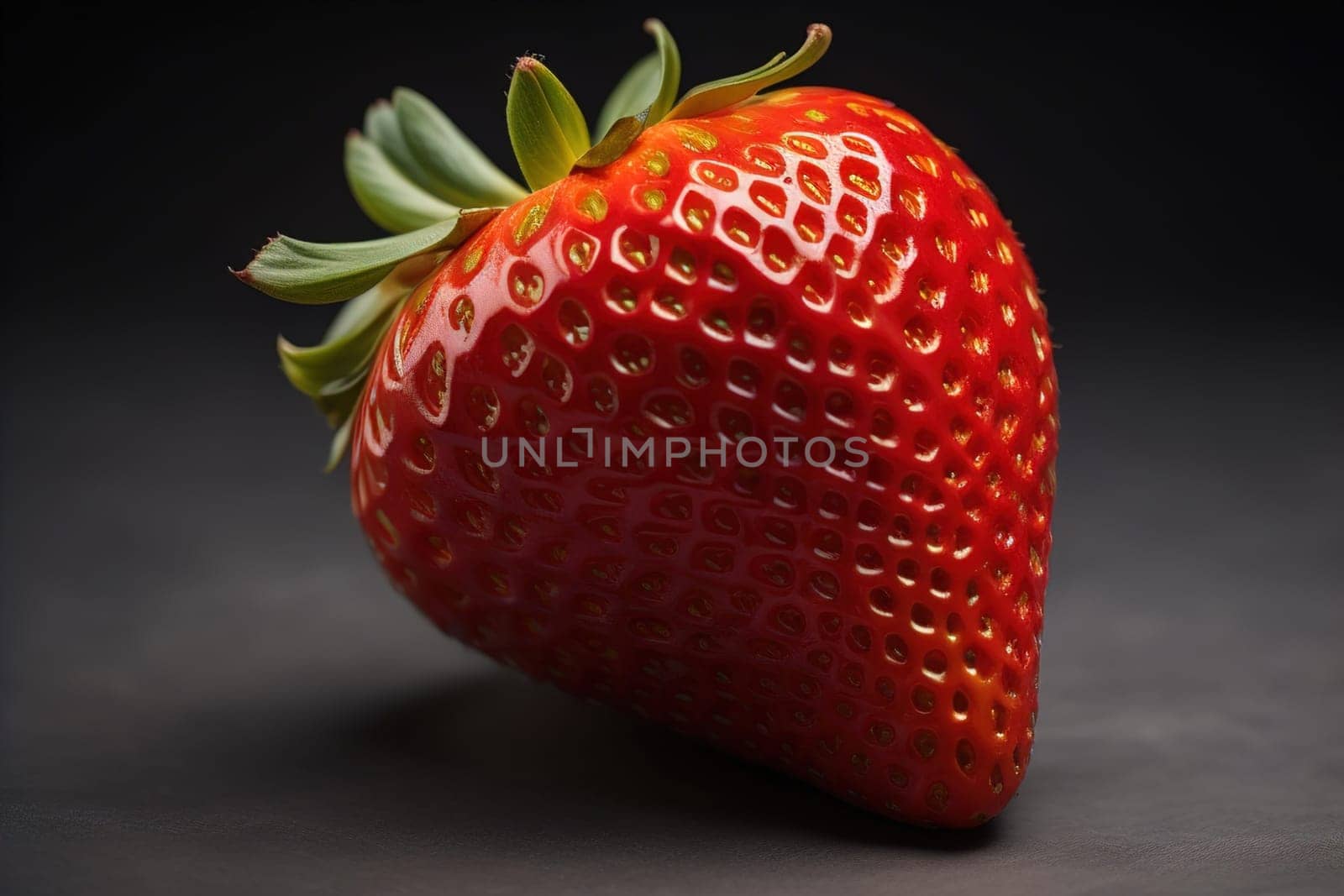 Fresh strawberries on a solid color background. generative ai