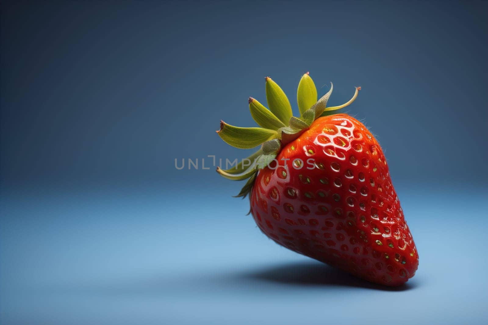 Fresh strawberries on a solid color background. generative ai