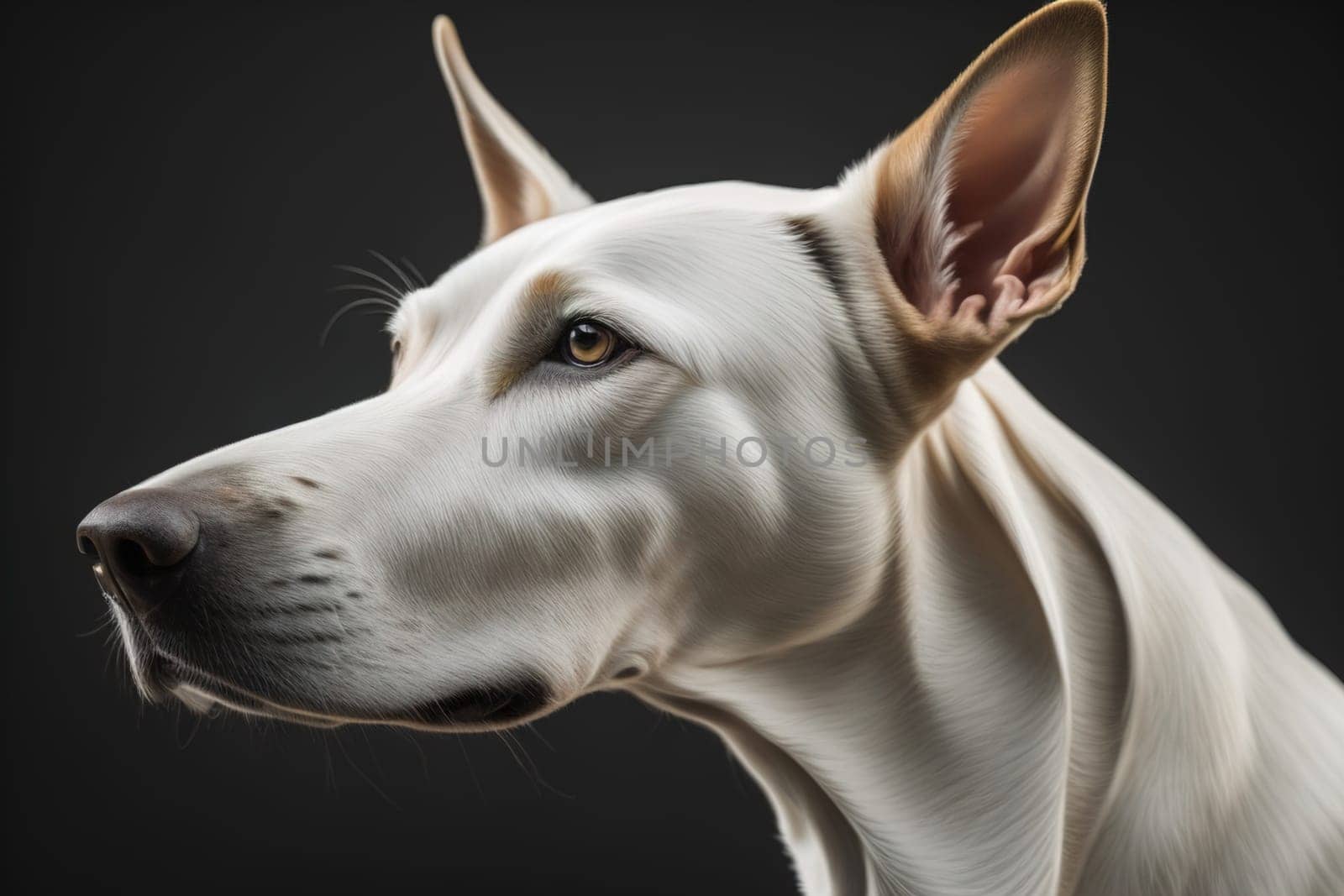 White labrador retriever dog portrait on a solid color background. Studio shot. generative ai