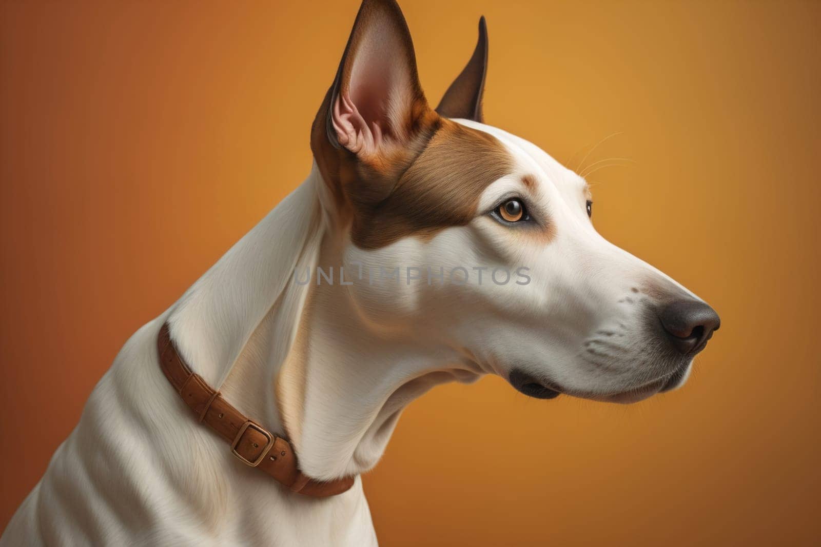 White labrador retriever dog portrait on a solid color background. Studio shot. generative ai