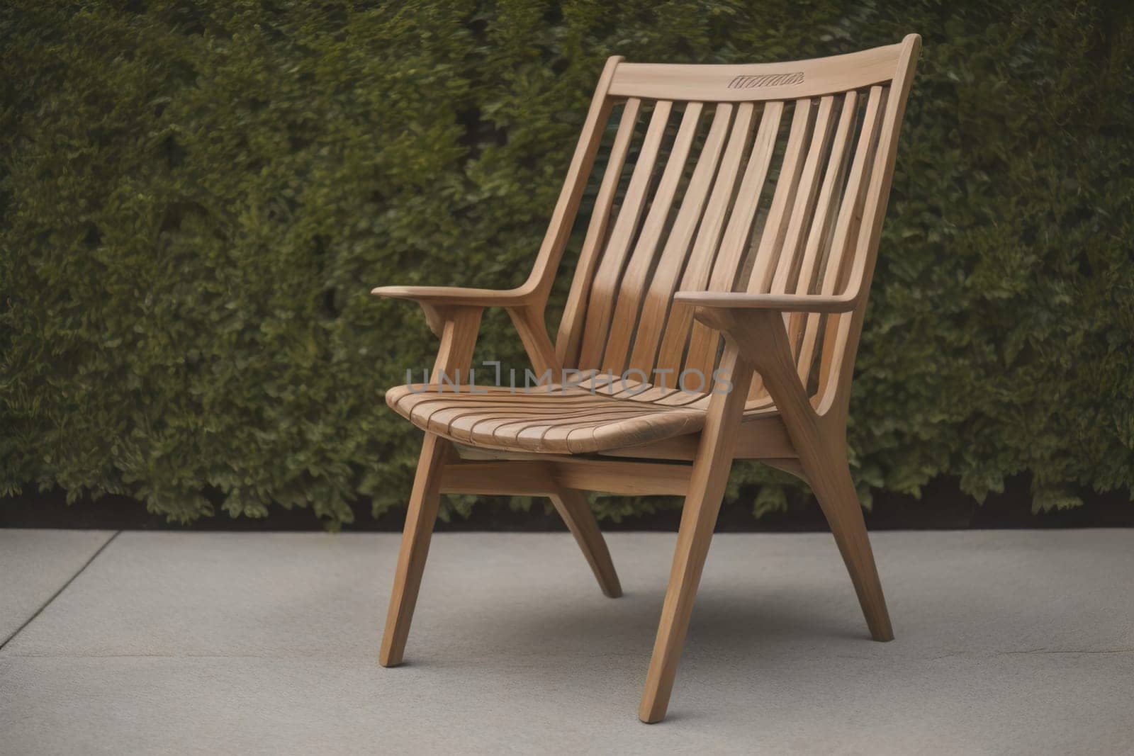 Wooden chair in the room. ai generative