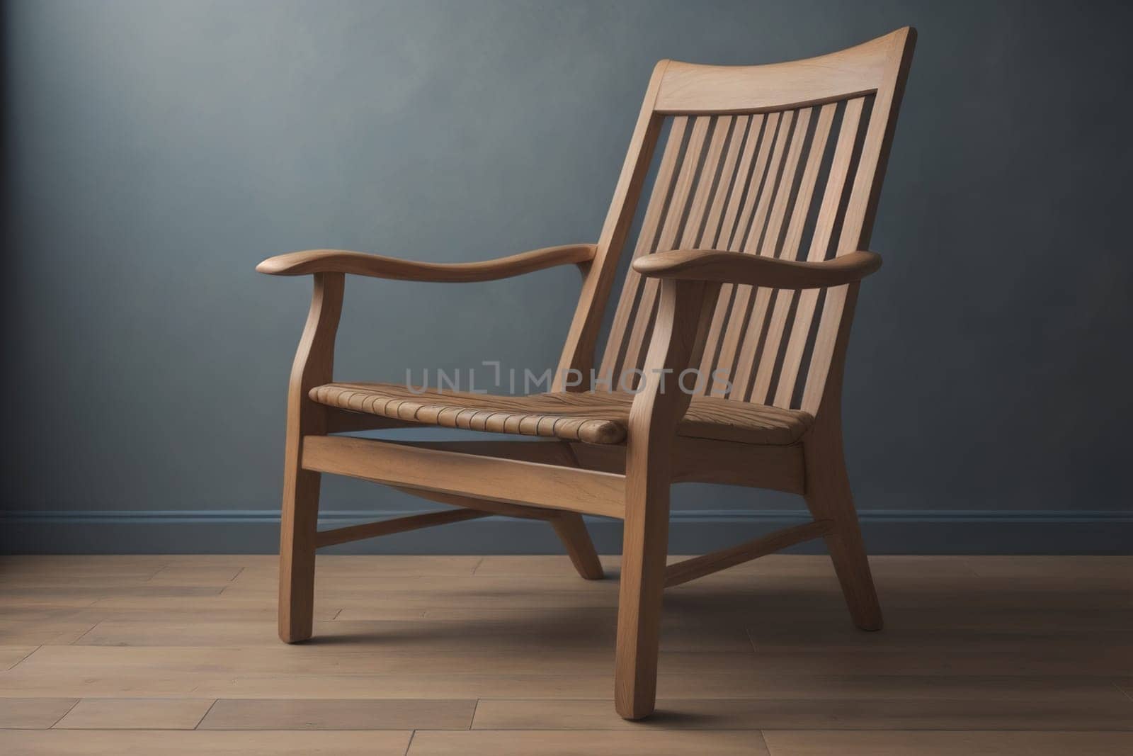 Wooden chair in the room. ai generative by sanisra