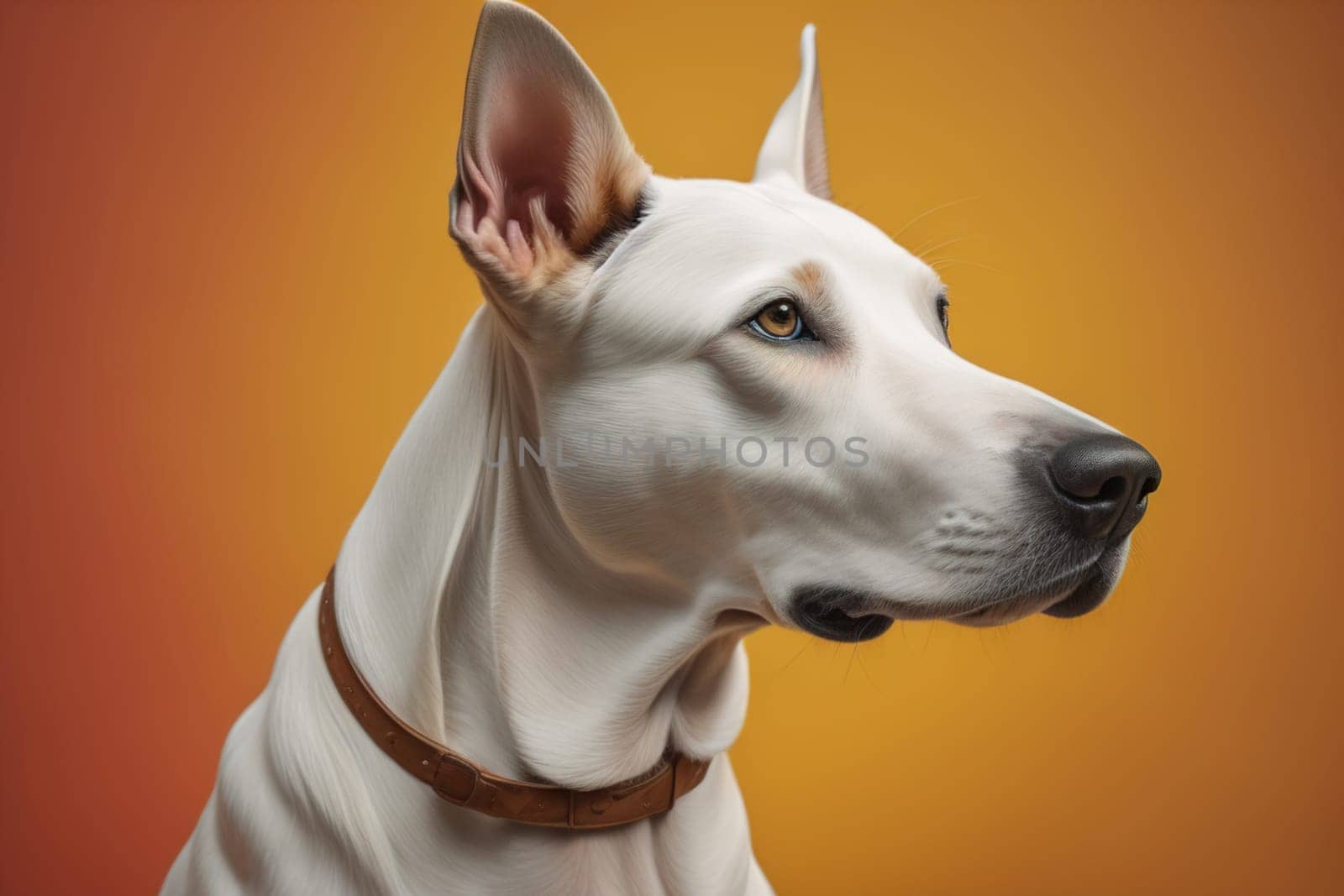 White labrador retriever dog portrait on a solid color background. Studio shot. generative ai