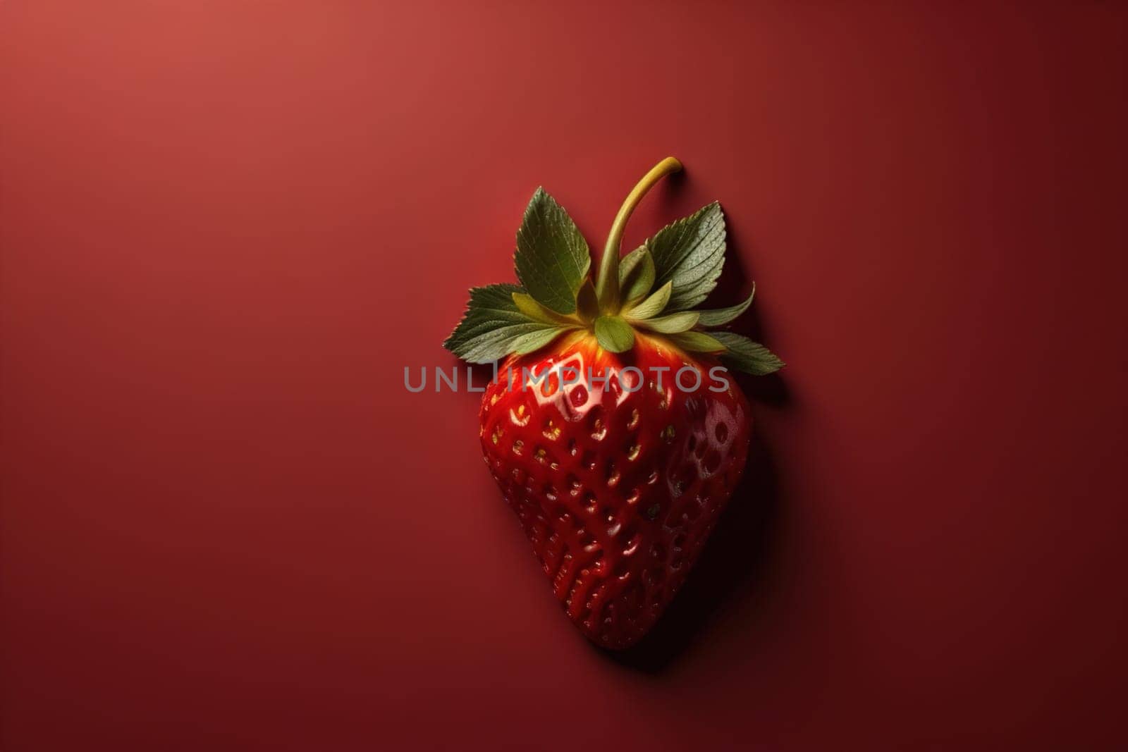 Fresh strawberries on a solid color background. generative ai