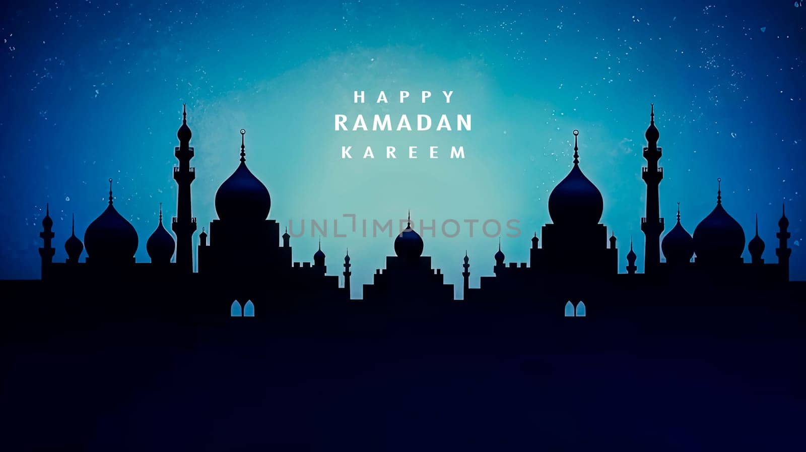 Ramadan serenity, A mosque illuminated at night Ramadan Mubarak messages intertwine with the quiet beauty of the holy month's celebration