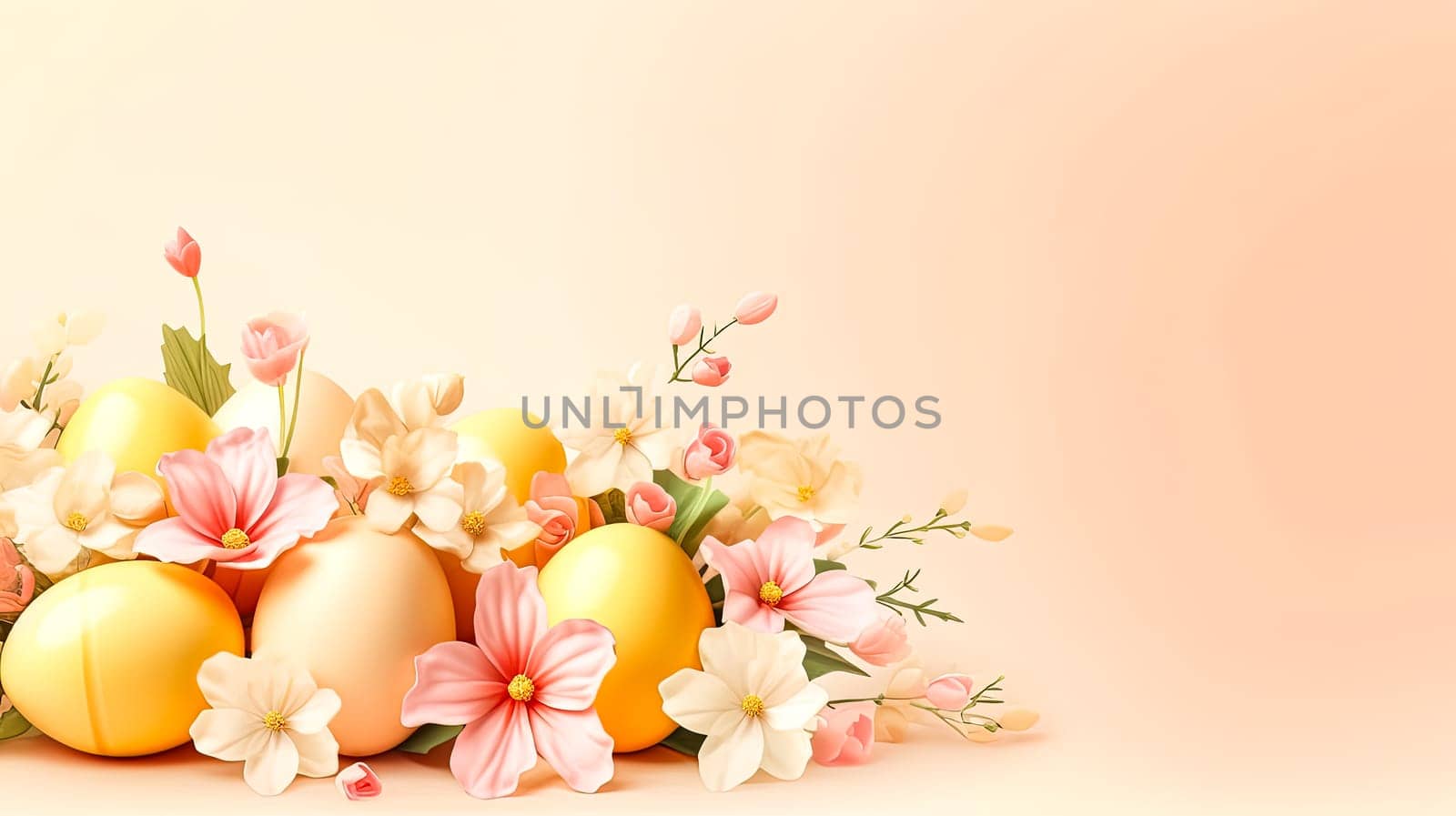 Springtime delight, Basket filled with Easter eggs a cheerful illustration radiating the joy of celebration during this vibrant spring holiday