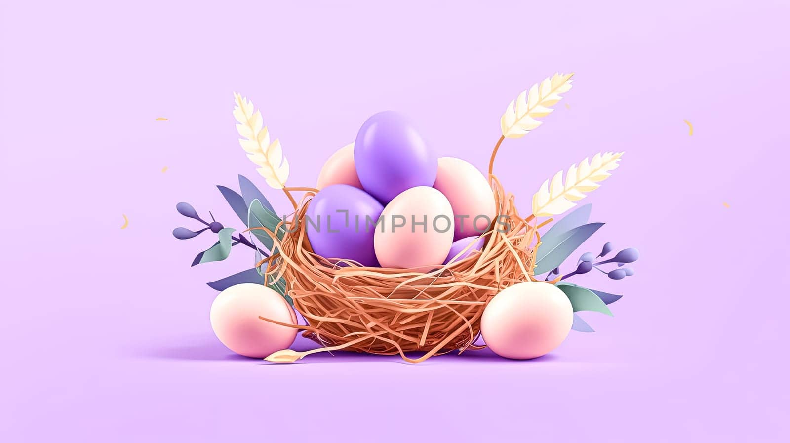 Easter joy, A vibrant basket overflows with colorful eggs a festive scene capturing the spirit of celebration and the essence of spring