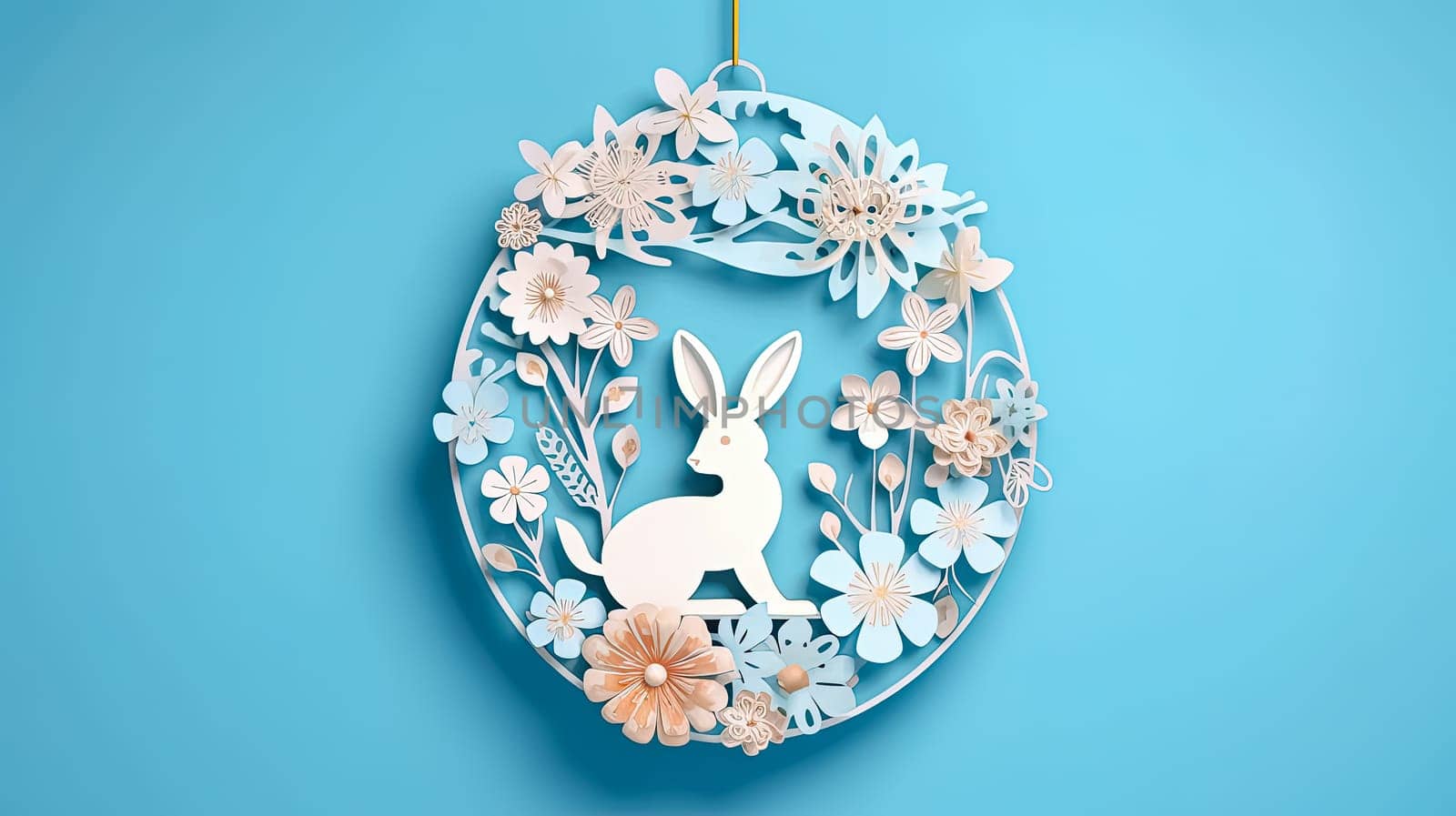 Easter joy unfolds, Bunny on colored paper by Alla_Morozova93