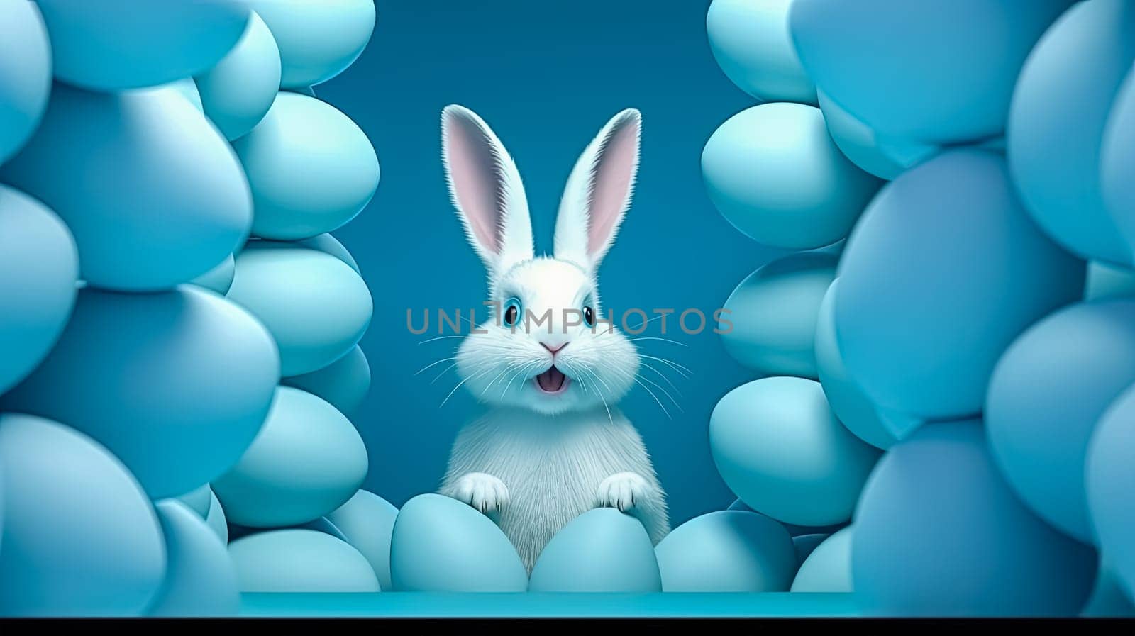 A playful Easter bunny colored paper background by Alla_Morozova93