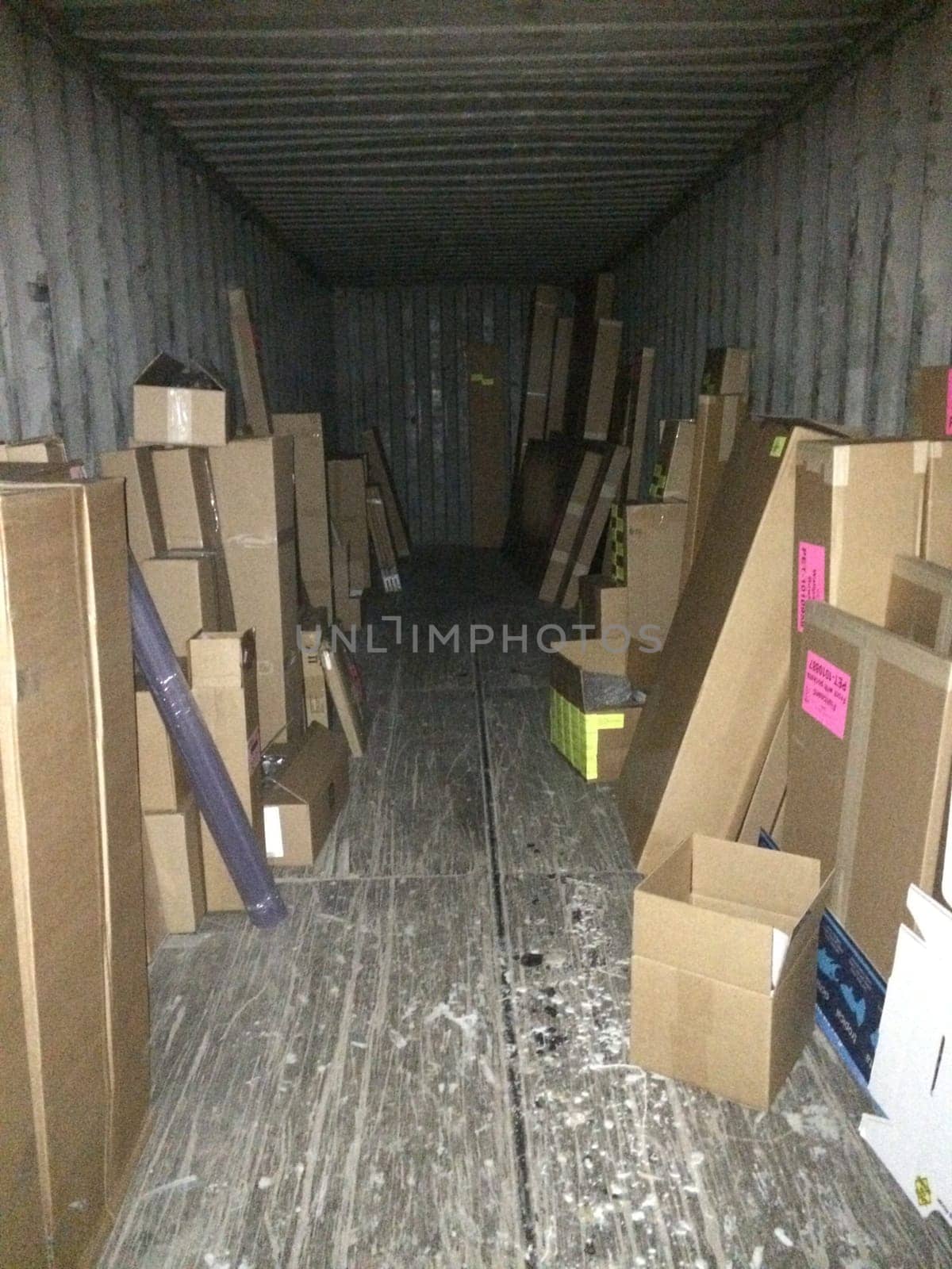 Storage Container Full of Organized Cardboard Boxes. High quality photo