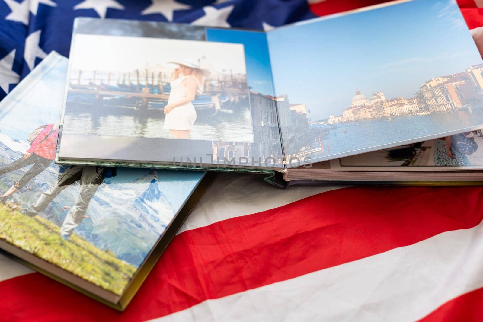 Two of the photo album is decorated in a beautiful photobook. Presented on a white background. High quality photo