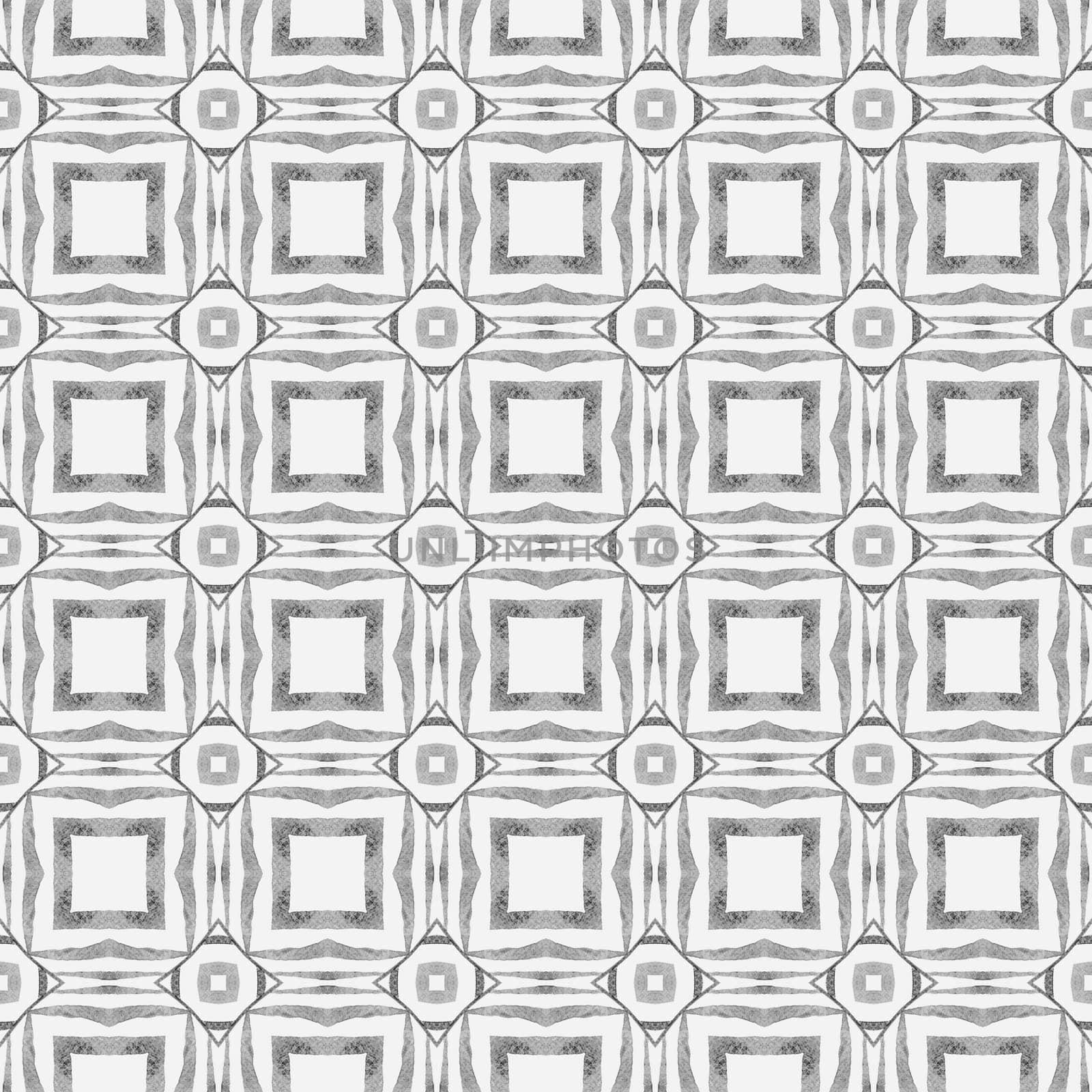 Hand drawn green mosaic seamless border. Black and white attractive boho chic summer design. Textile ready fantastic print, swimwear fabric, wallpaper, wrapping. Mosaic seamless pattern.