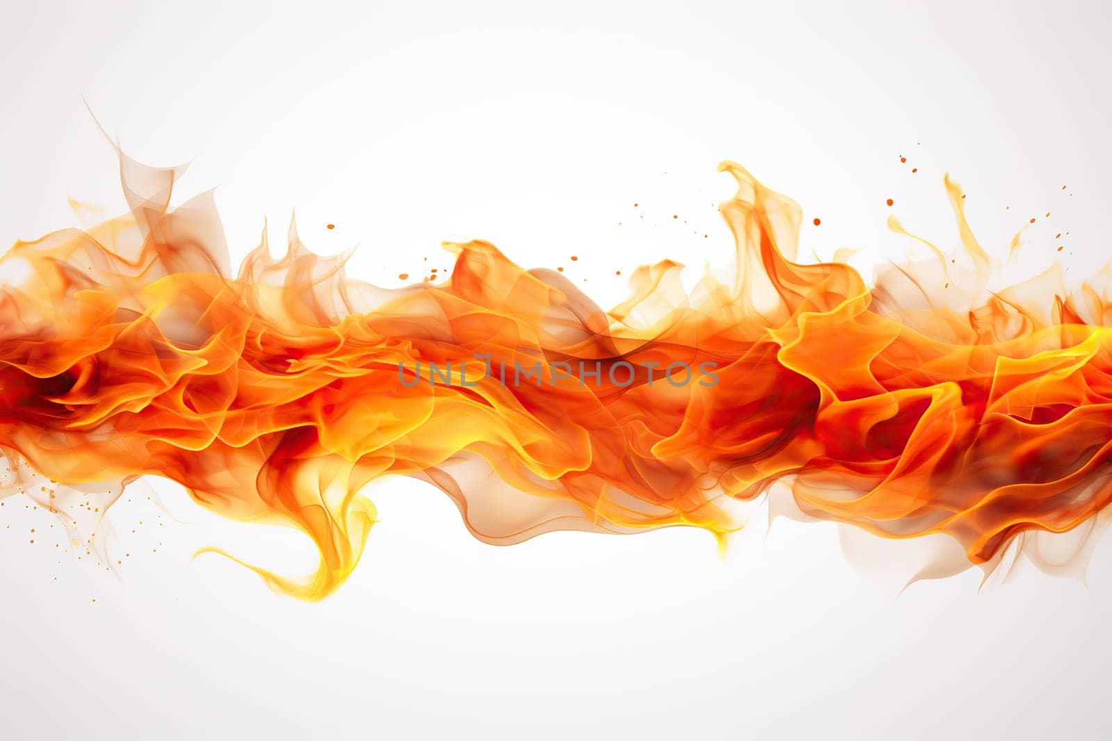 Fire flames on a white background.