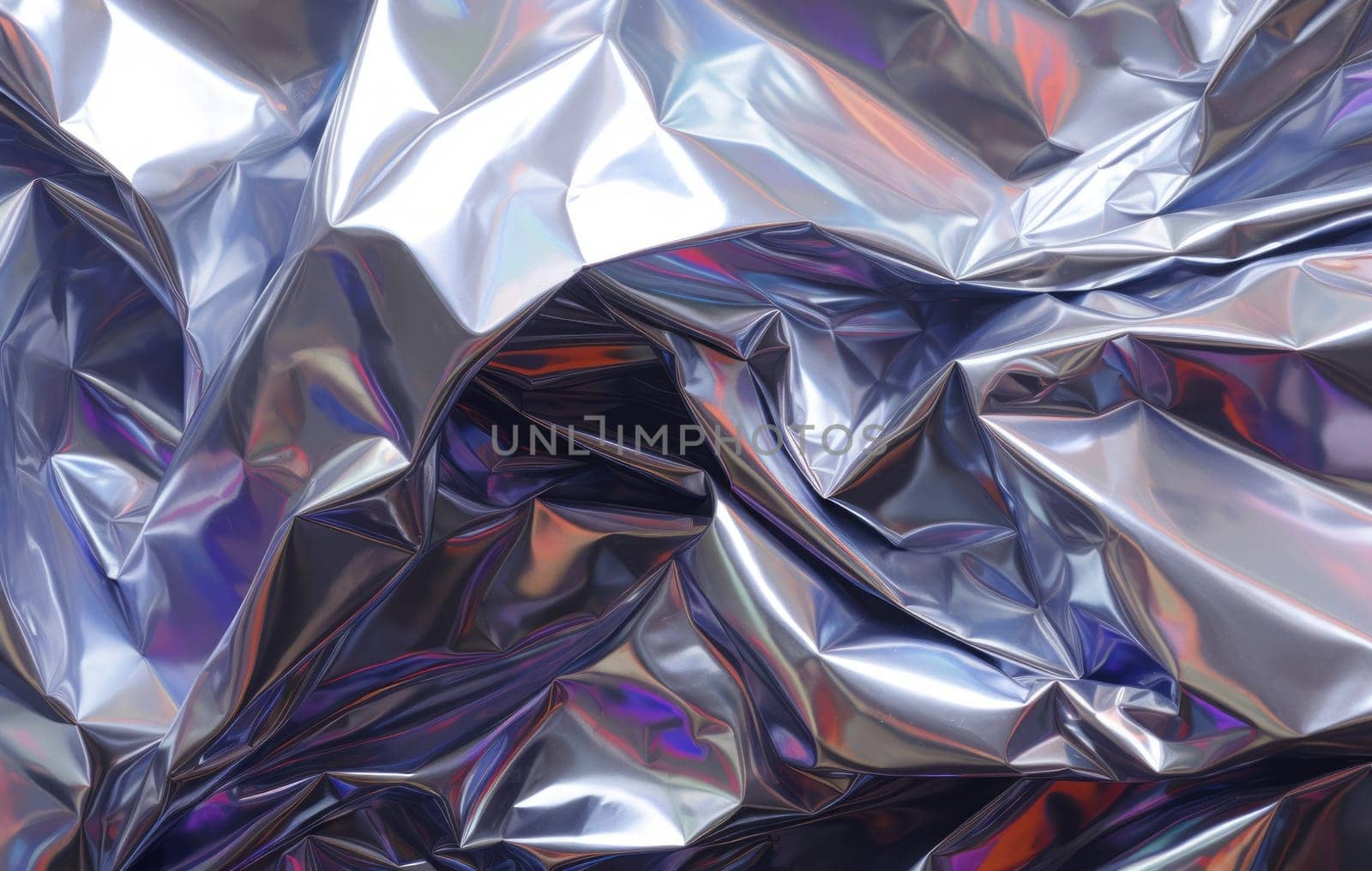 abstract crumpled foil with a rainbow shade in 5k