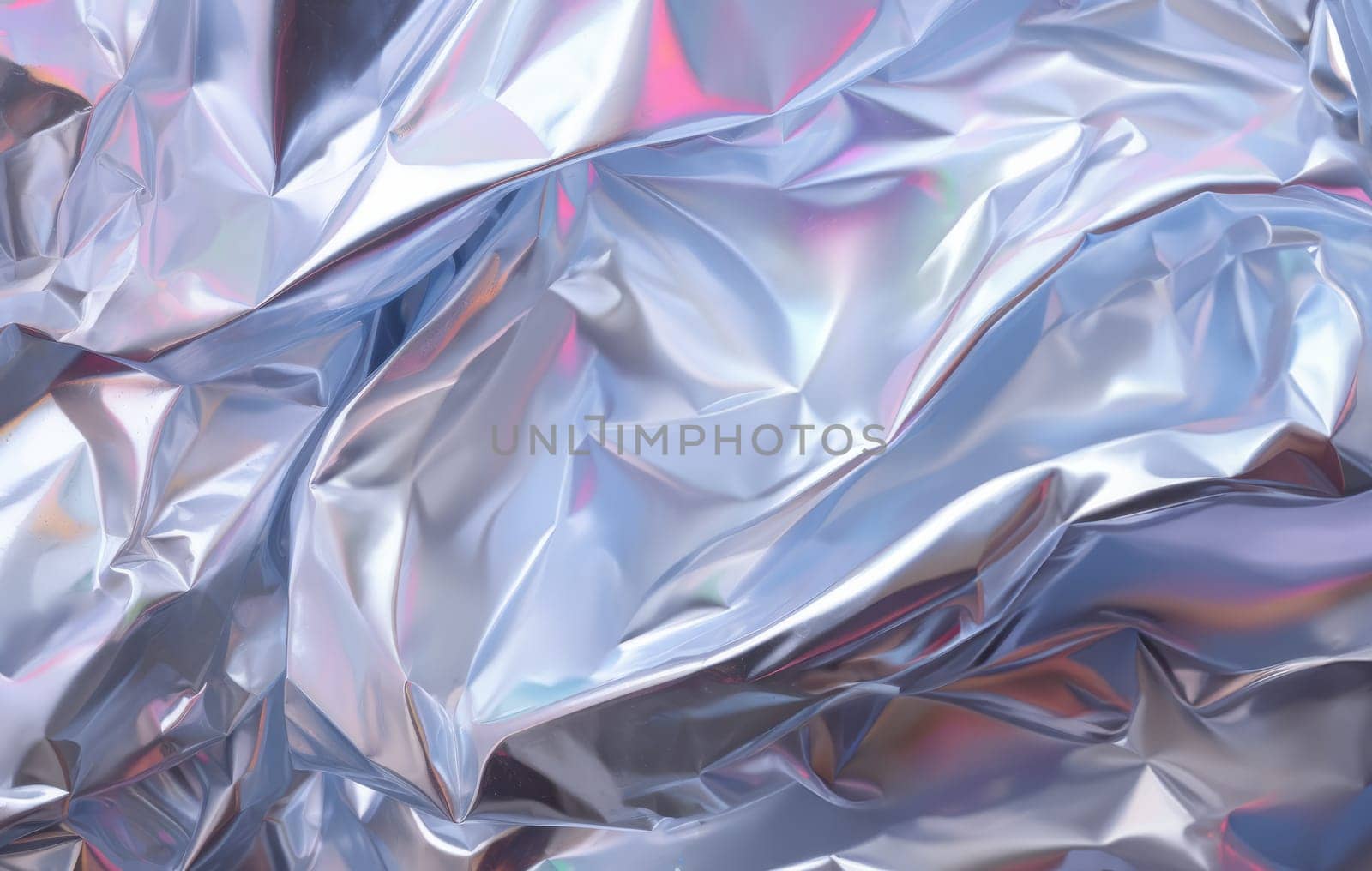 abstract crumpled foil with a rainbow shade by studiodav